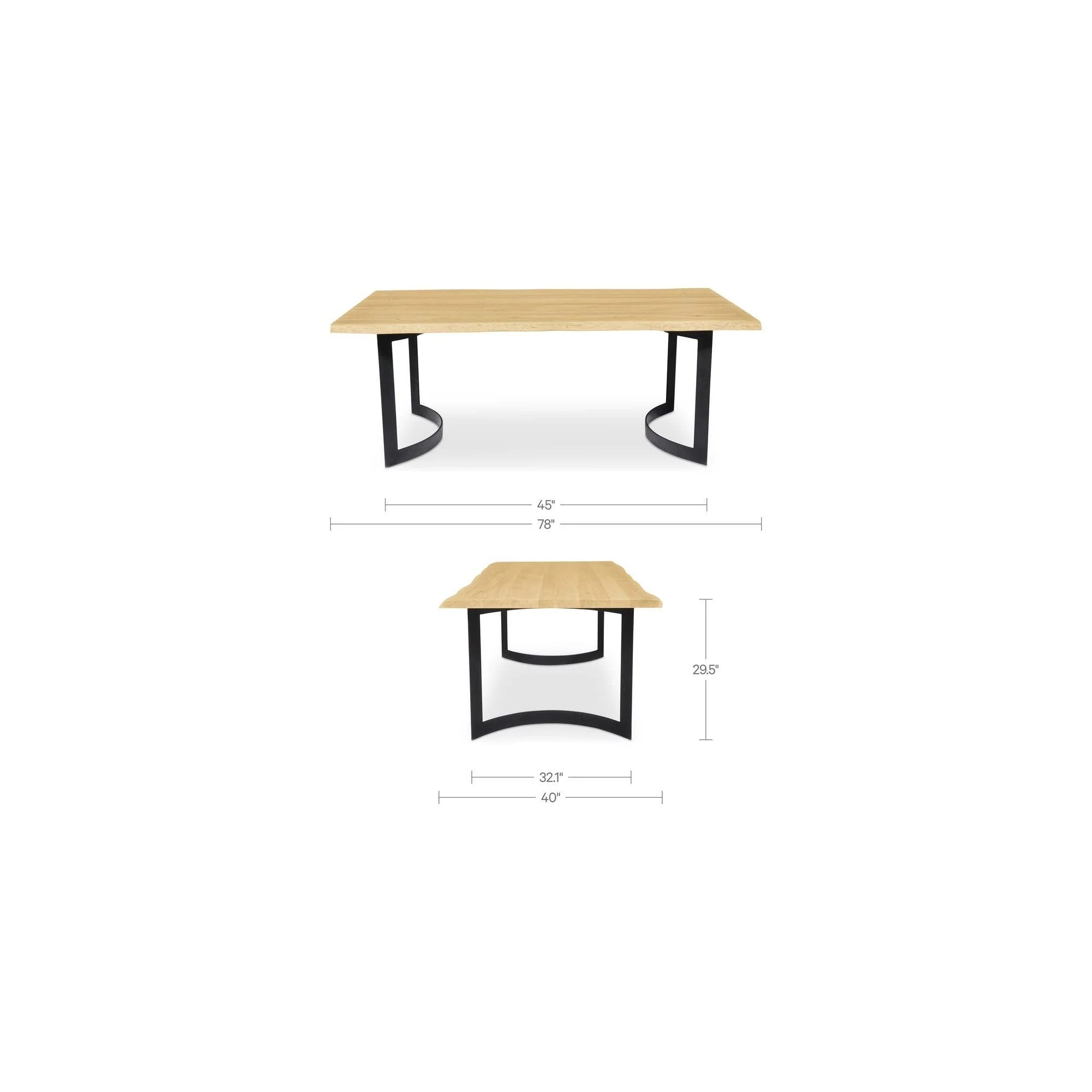 Moe's Home Bent Dining Table Extra Small Oak - Image 9