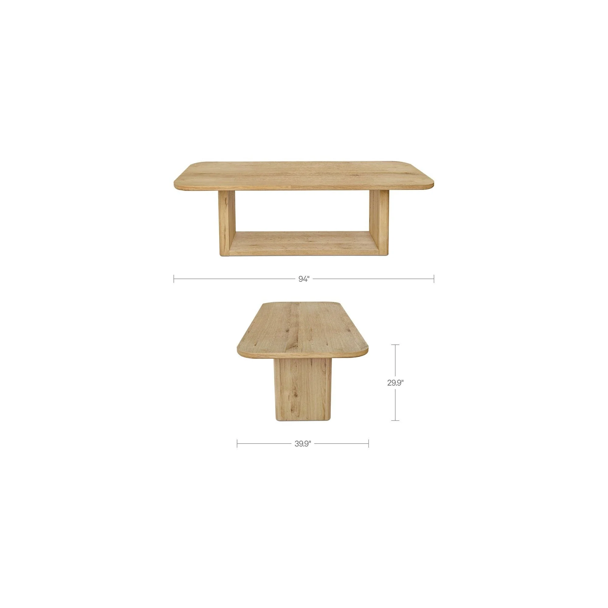 Moe's Home Blake Dining Table Rustic Oak - Image 9