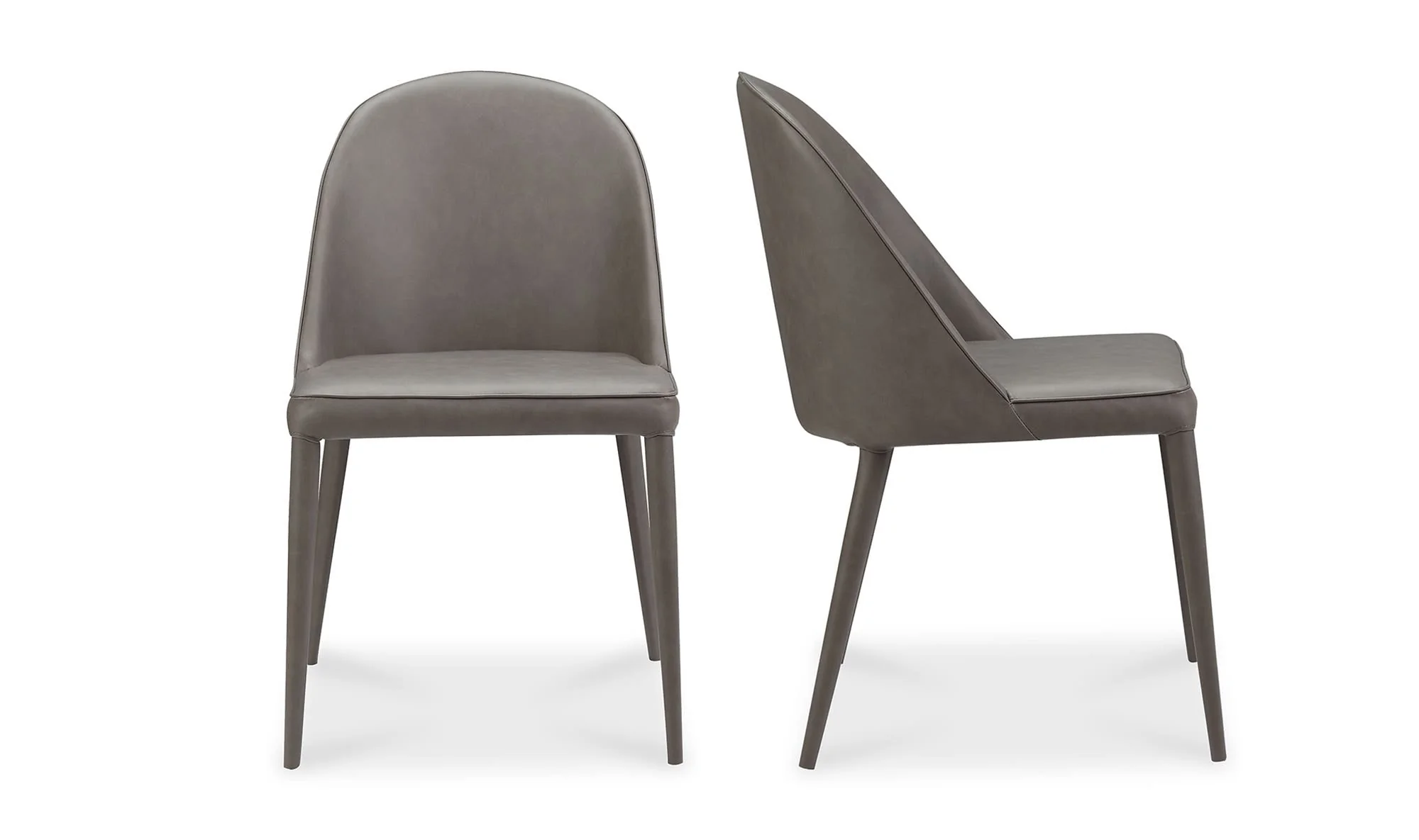 Moe's Home Burton Dining Chair Grey Vegan Leather - Set Of Two