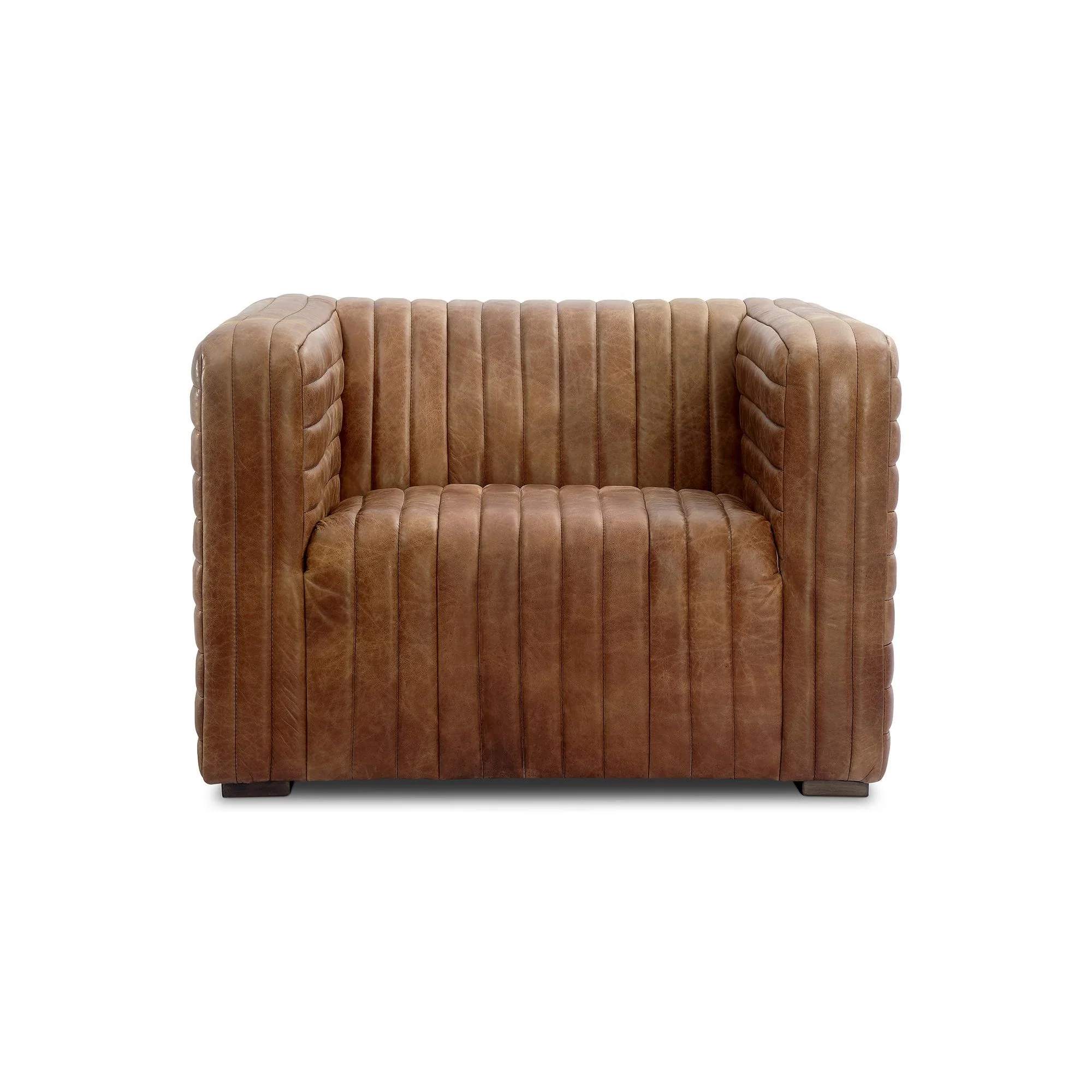 Moe's Home Collection Castle Open Road Brown Leather Chair