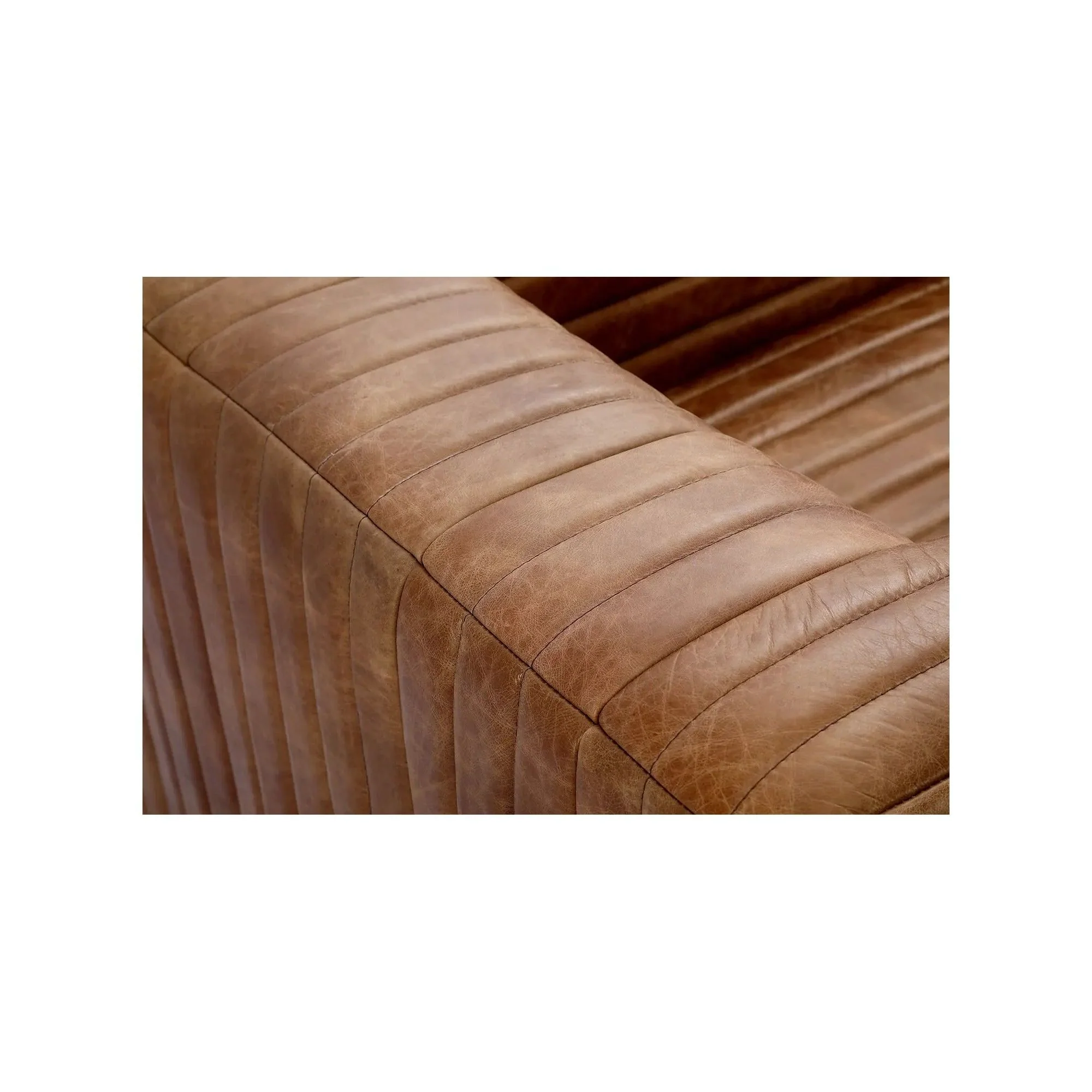 Moe's Home Collection Castle Open Road Brown Leather Chair - Image 7