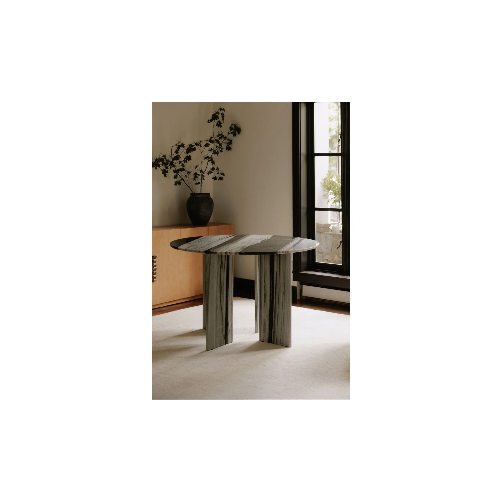Moe's Home Celia Round Dining Table Panda Marble - Image 2
