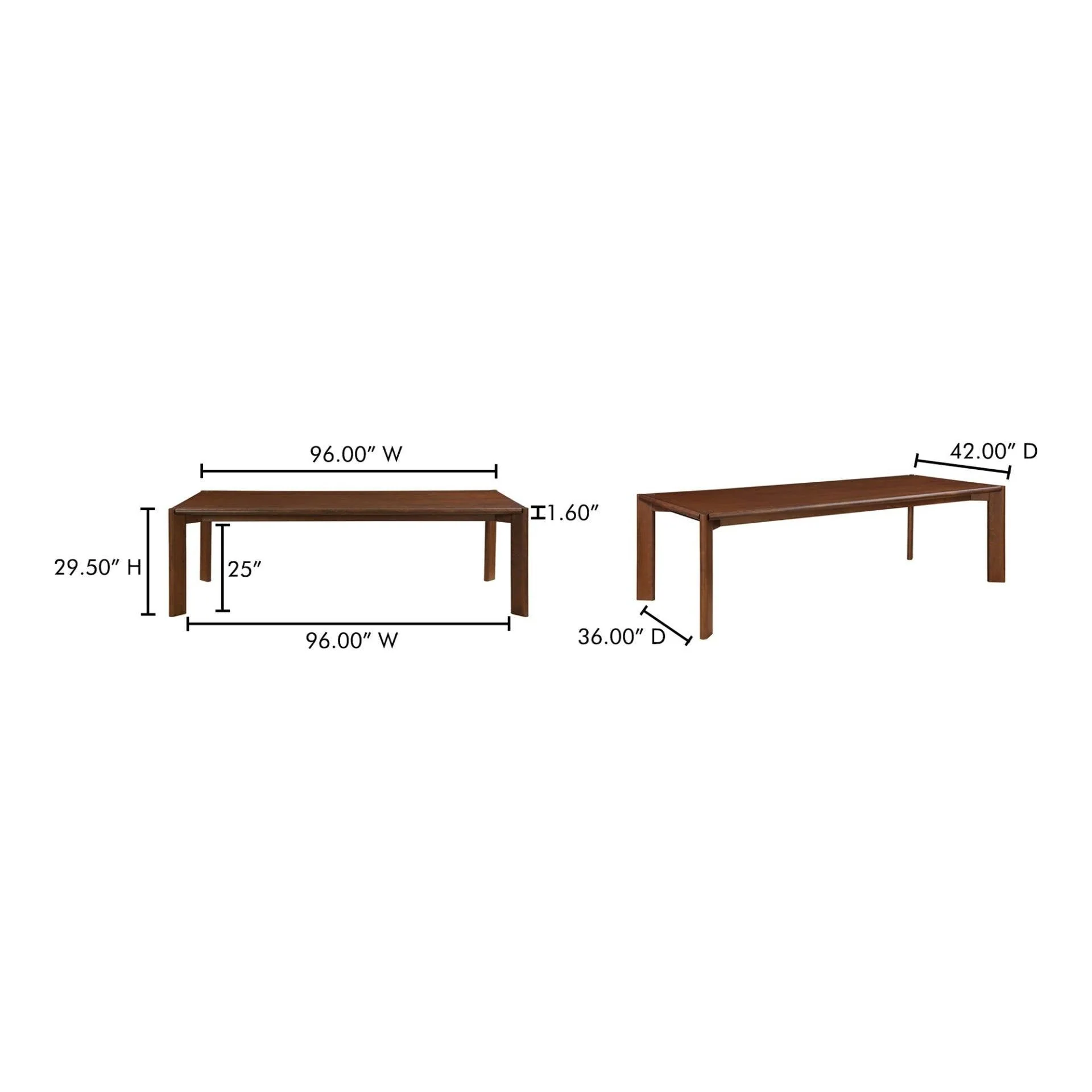 Moe's Home Daifuku Large Dining Table Walnut Stained Ash - Image 10