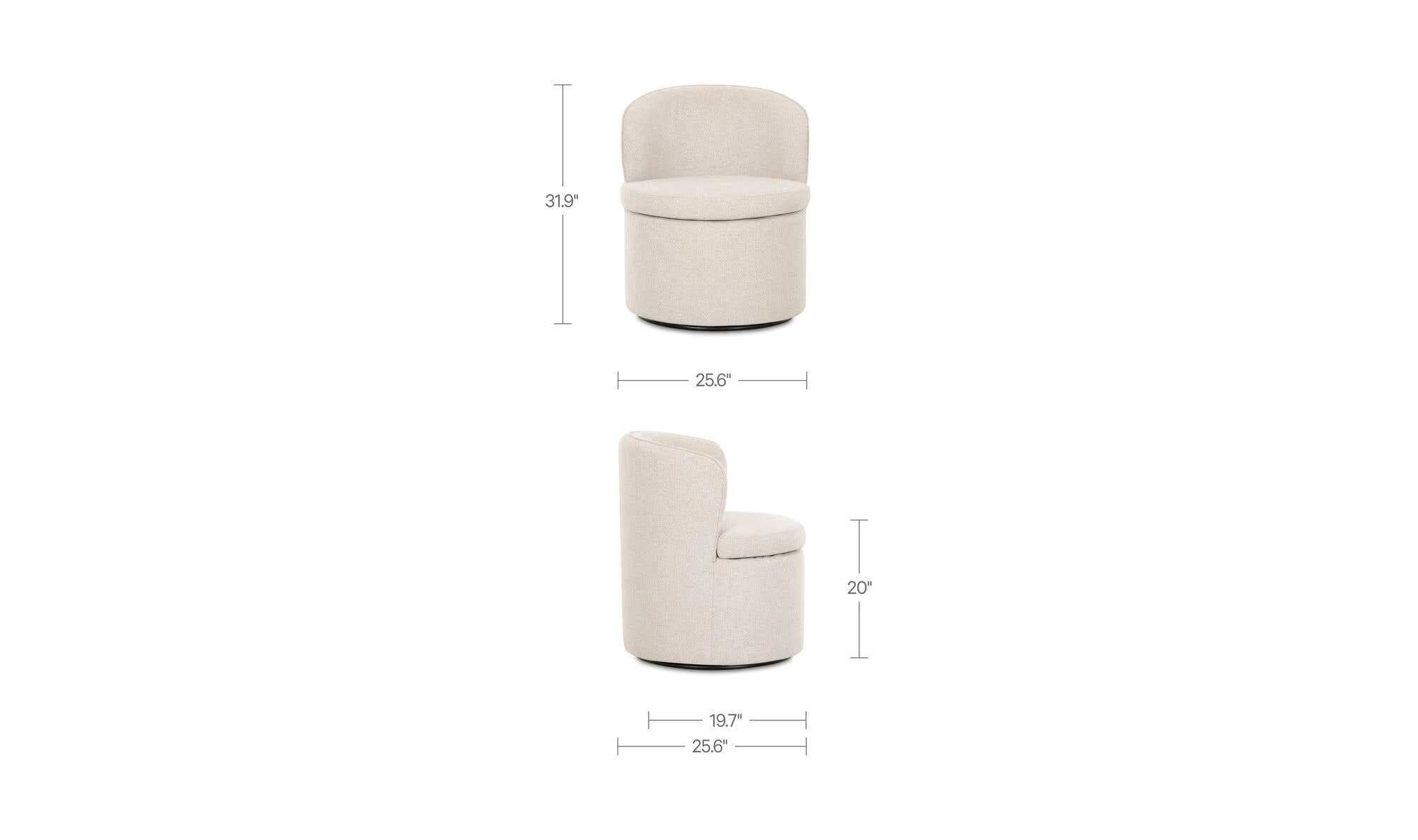 Moe's Home Dane Swivel Dining Chair Oatmeal - Image 10