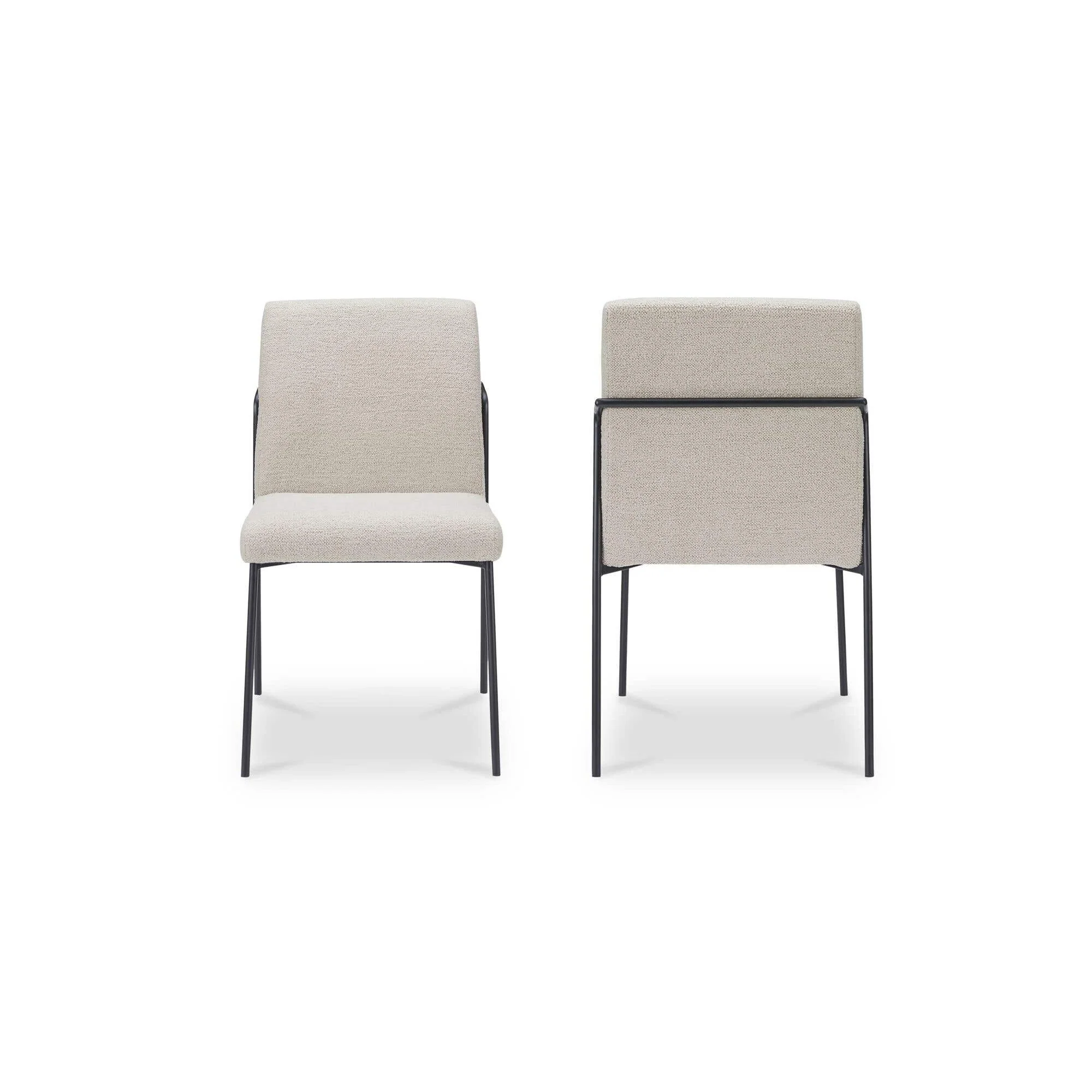 Moe's Home Danny Dining Chair Ivory Set of Two - Image 4