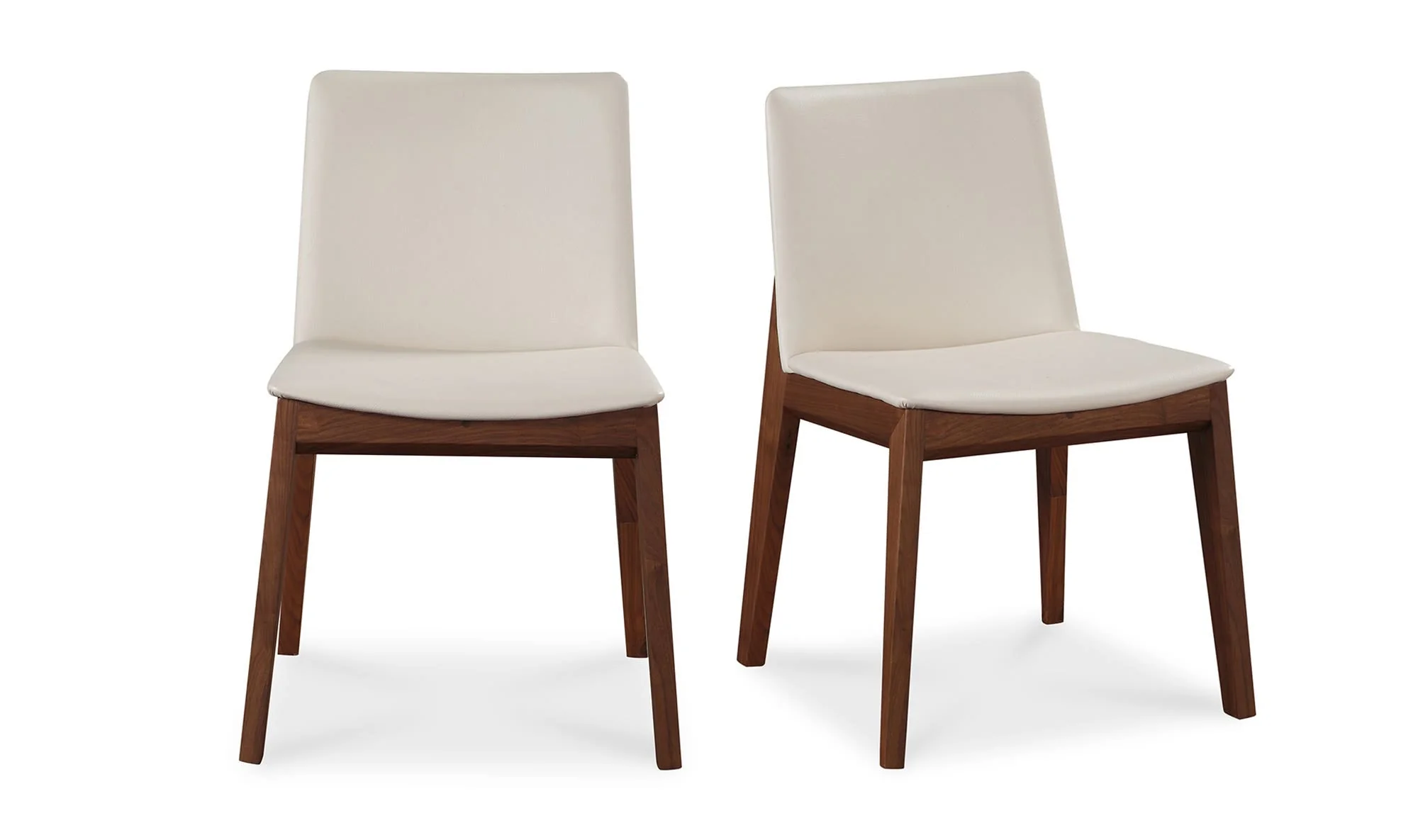 Moe's Home Deco Dining Chair Cream White PVC - Set Of Two