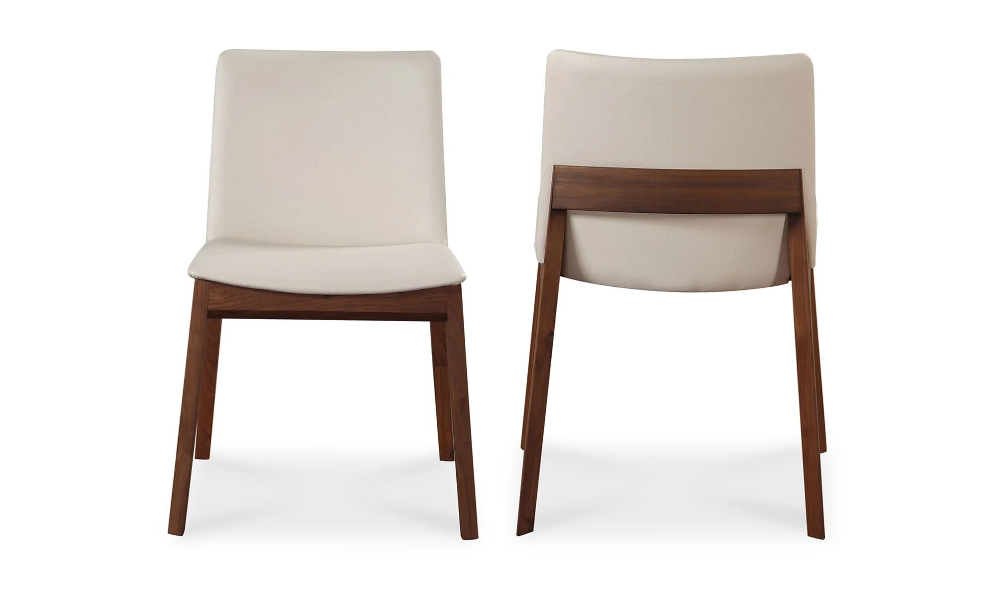 Moe's Home Deco Dining Chair Cream White PVC - Set Of Two - Image 4