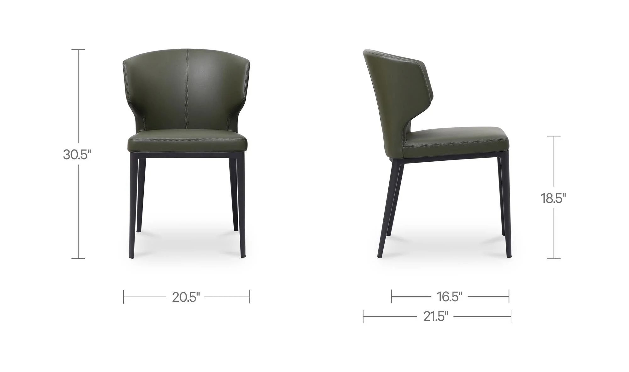 Moe's Home Delaney Dining Chair Dark Green-Set of Two - Image 15