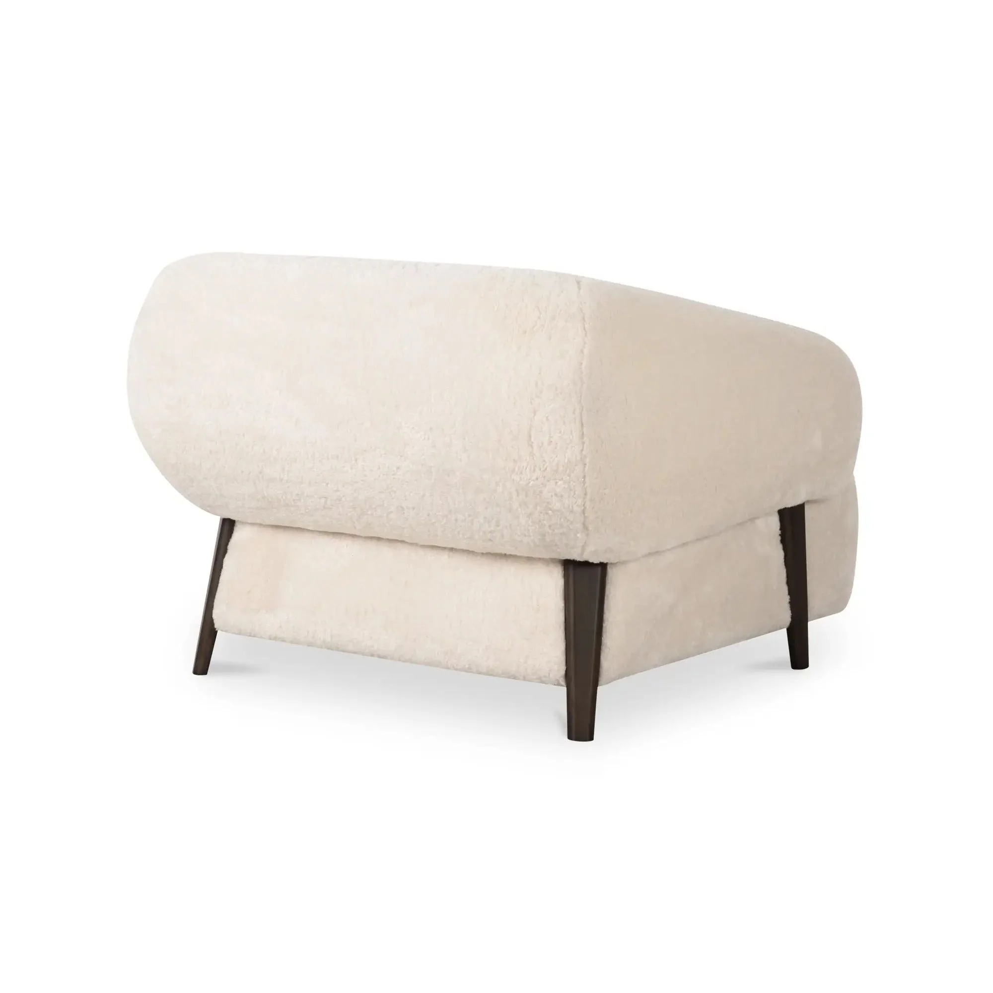 Moe's Home Collection Devlin Cream Faux Fur Lounge Chair - Image 8