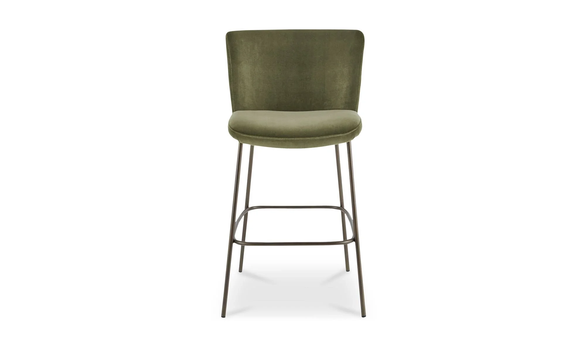 Moe's Home Early Bar Stool Faux Green Mohair