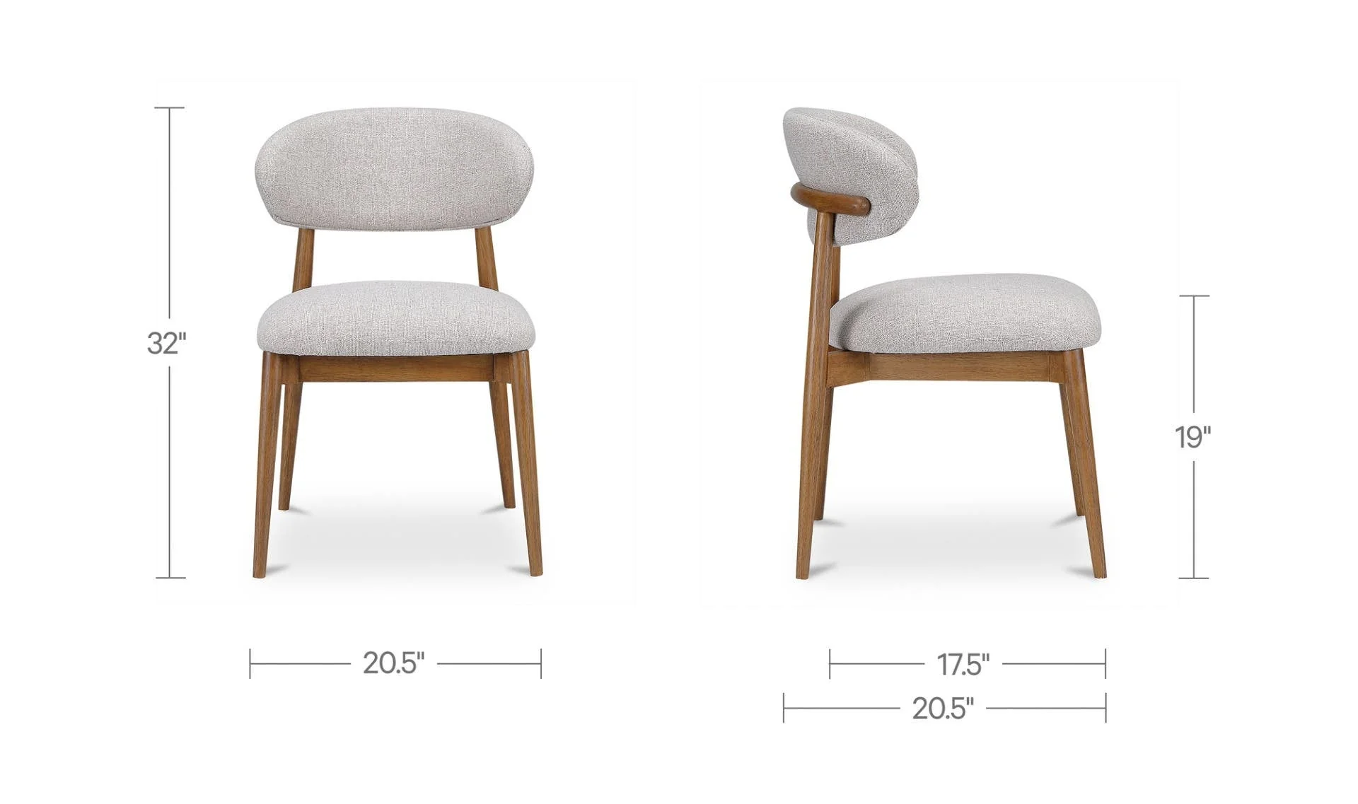 Moe's Home Ellie Dining Chair Oatmeal - Image 7