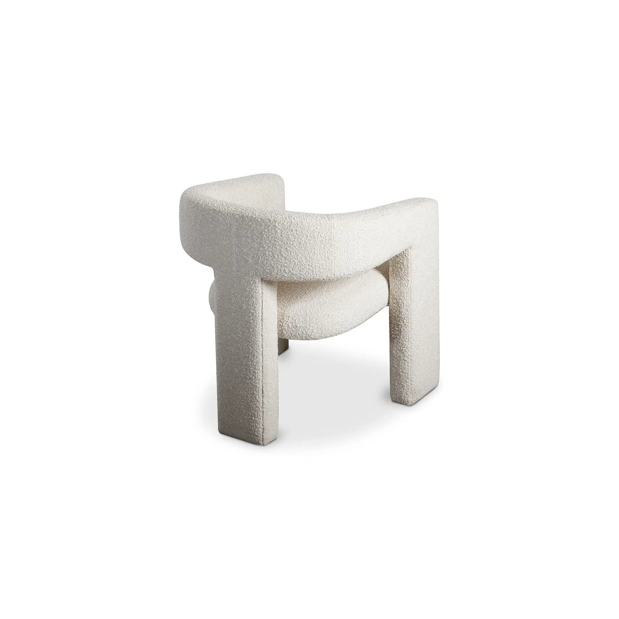 Moe's Home Collection Elo White Boucle Chair - Image 4