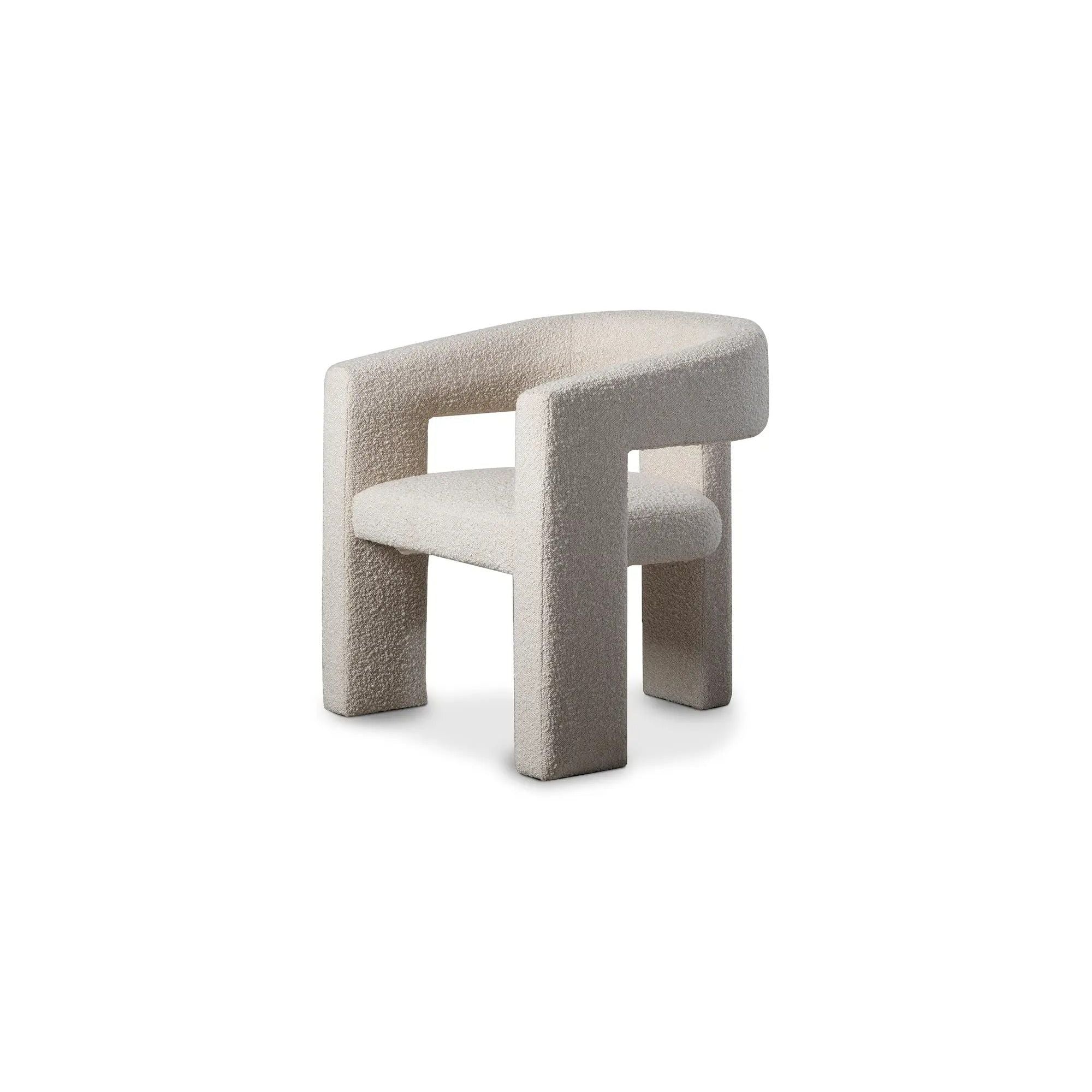 Moe's Home Collection Elo White Boucle Chair - Image 5