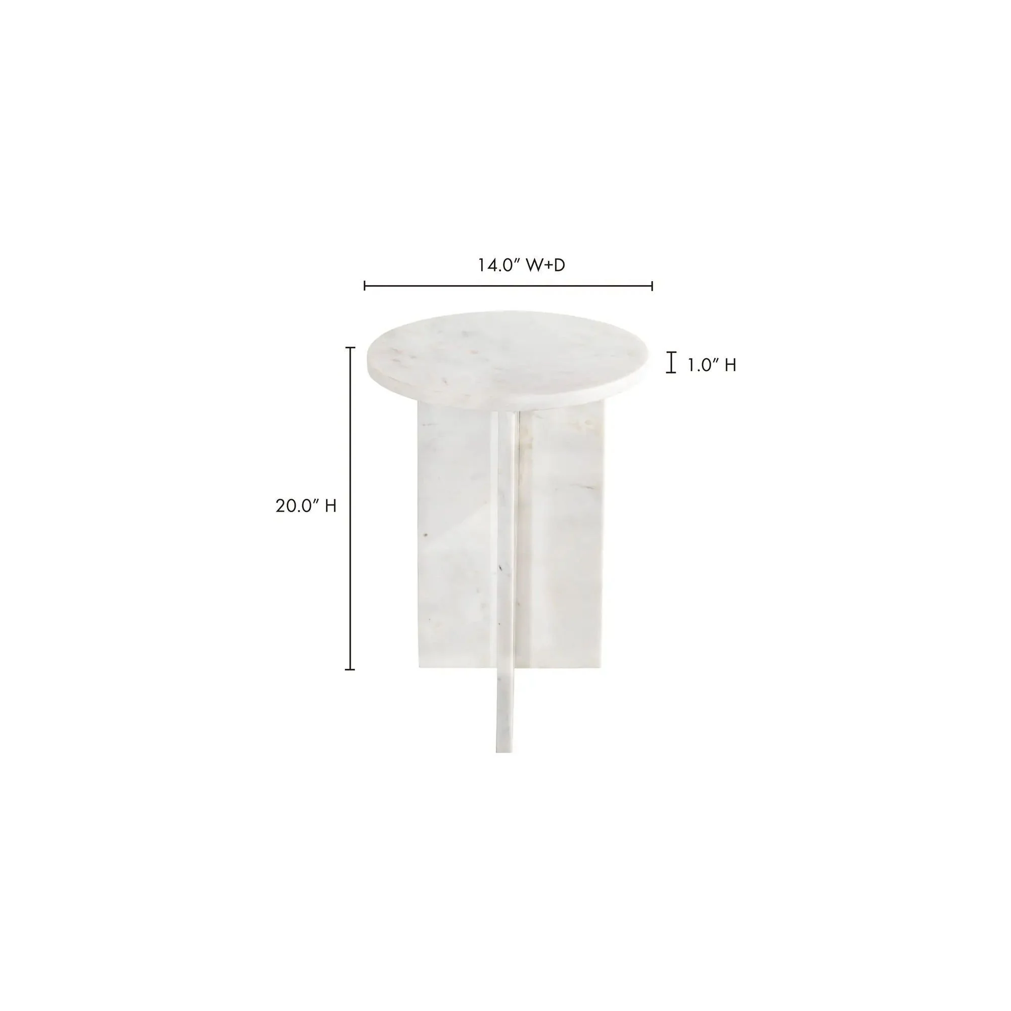 Moe's Home Collection Grace White Marble Accent Table - Image 8