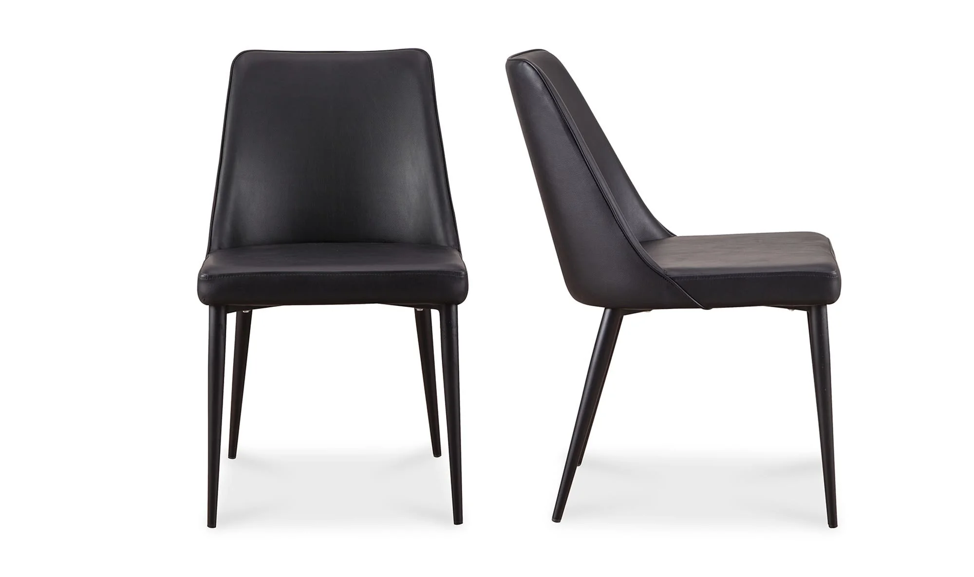 Moe's Home Lula Dining Chair Black Vegan Leather - Set Of Two - Image 5