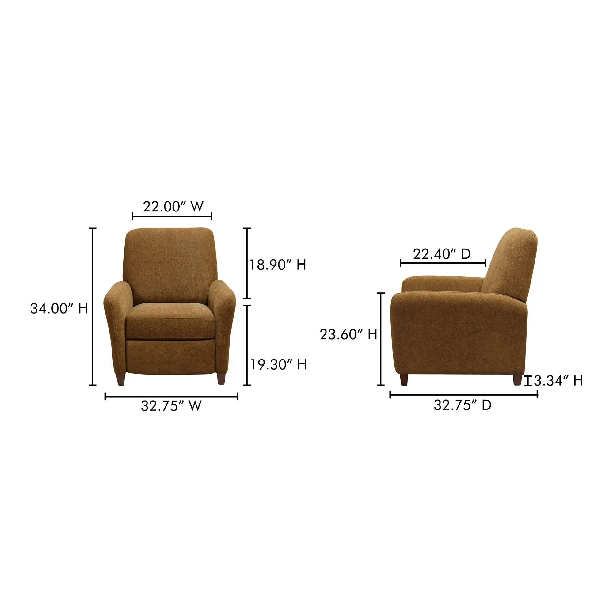 Moe's Home Collection Luna Recliner Chair - Image 14