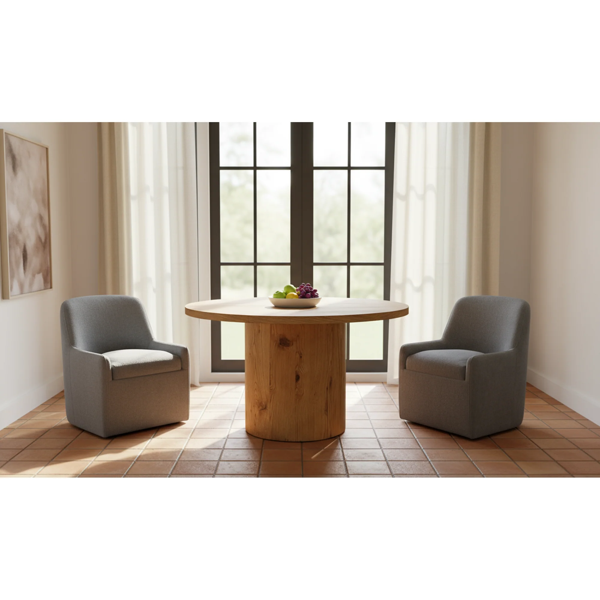 Moe's Home Maisie Rolling Dining Chair Slate Blue - Image 2