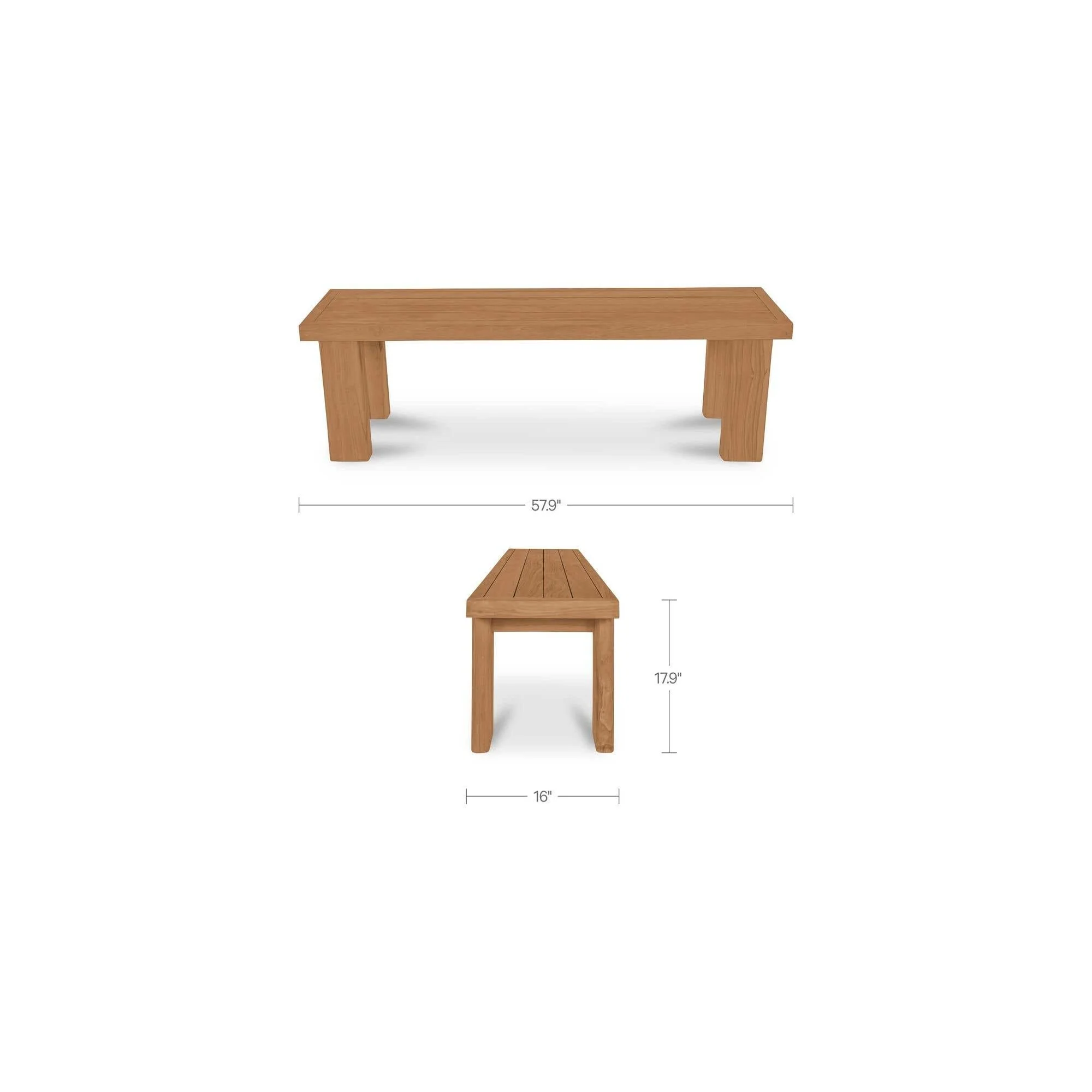 Moe's Home Marina Outdoor Dining Bench Natural - Image 9