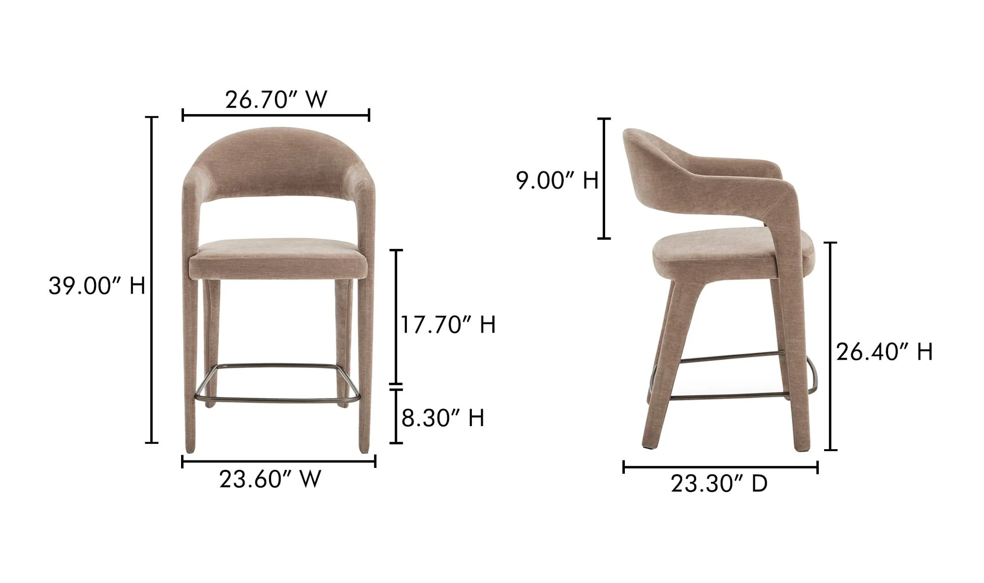 Moe's Home Martens Counter Stool Camel - Image 7