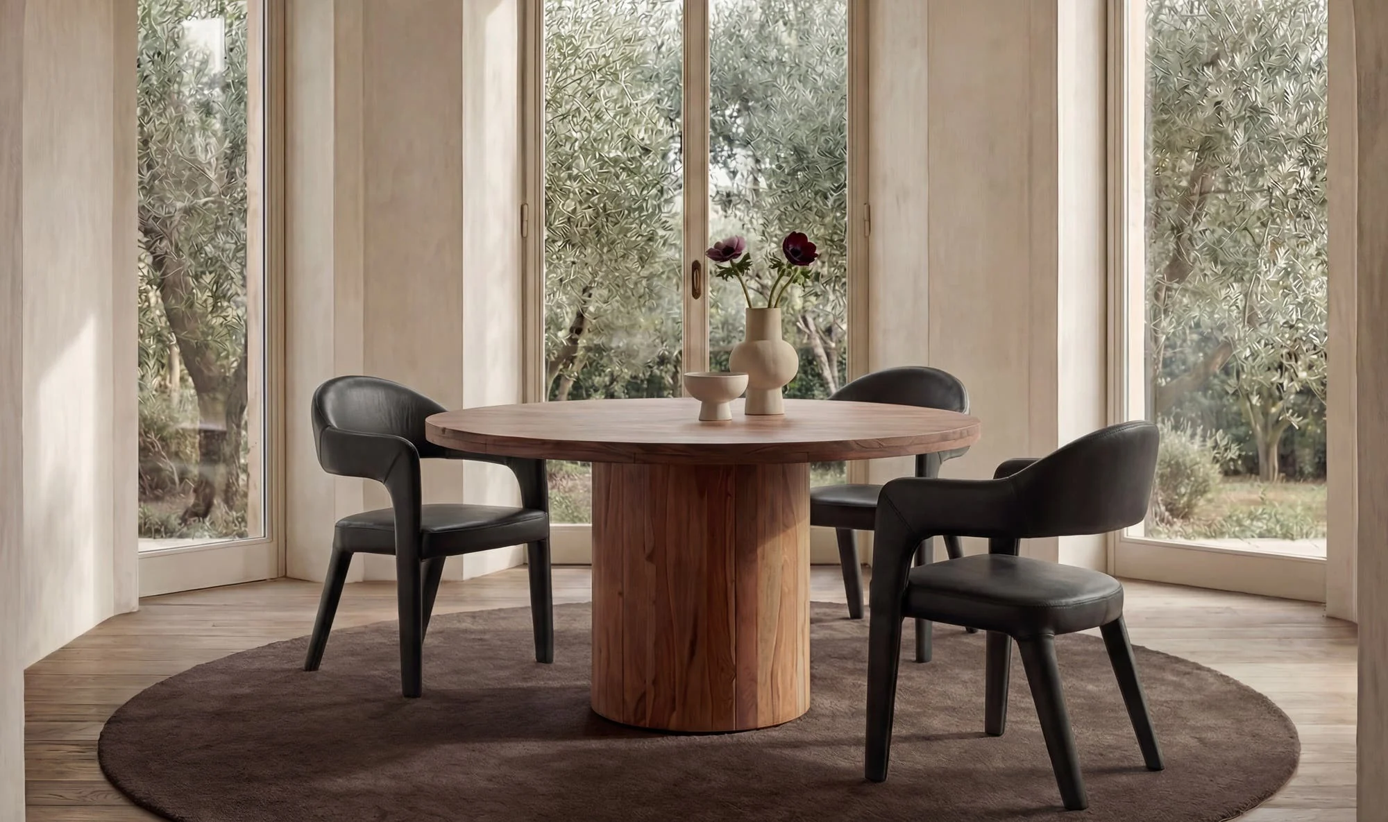 Moe's Home Martens Dining Chair Black Leather - Image 2