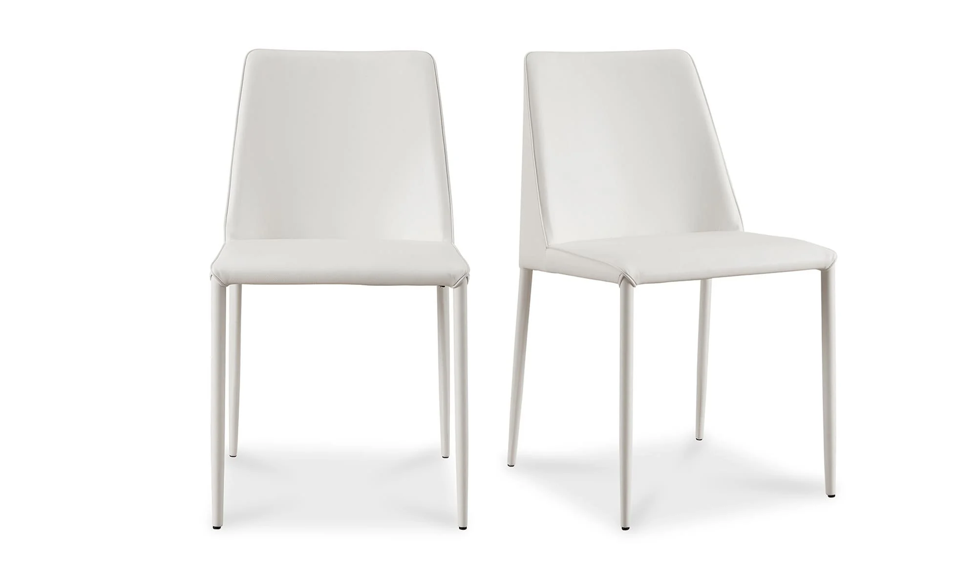 Moe's Home Nora Dining Chair White Vegan Leather - Set Of Two