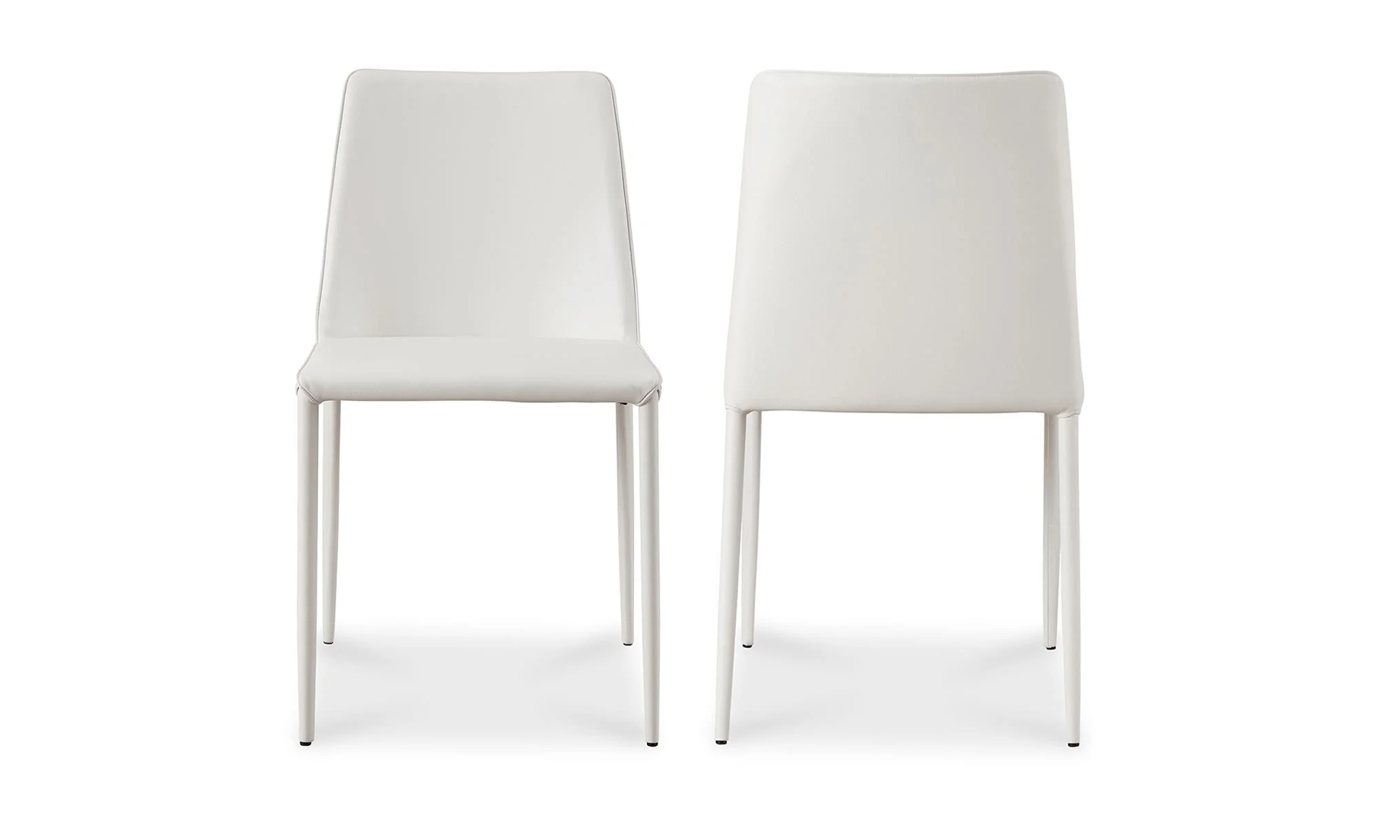 Moe's Home Nora Dining Chair White Vegan Leather - Set Of Two - Image 10