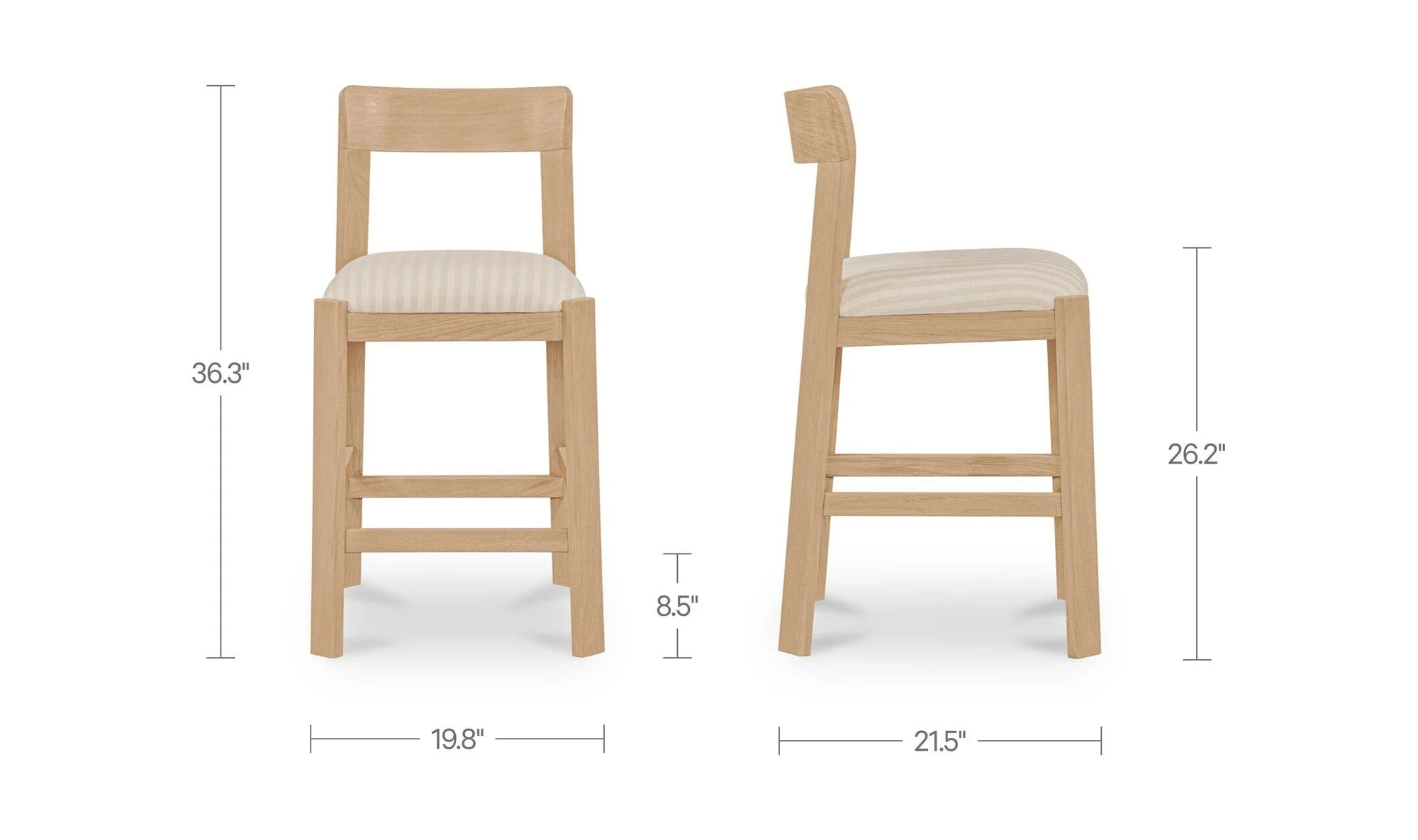 Moe's Home Oli Counter Stool Stripe - Image 8