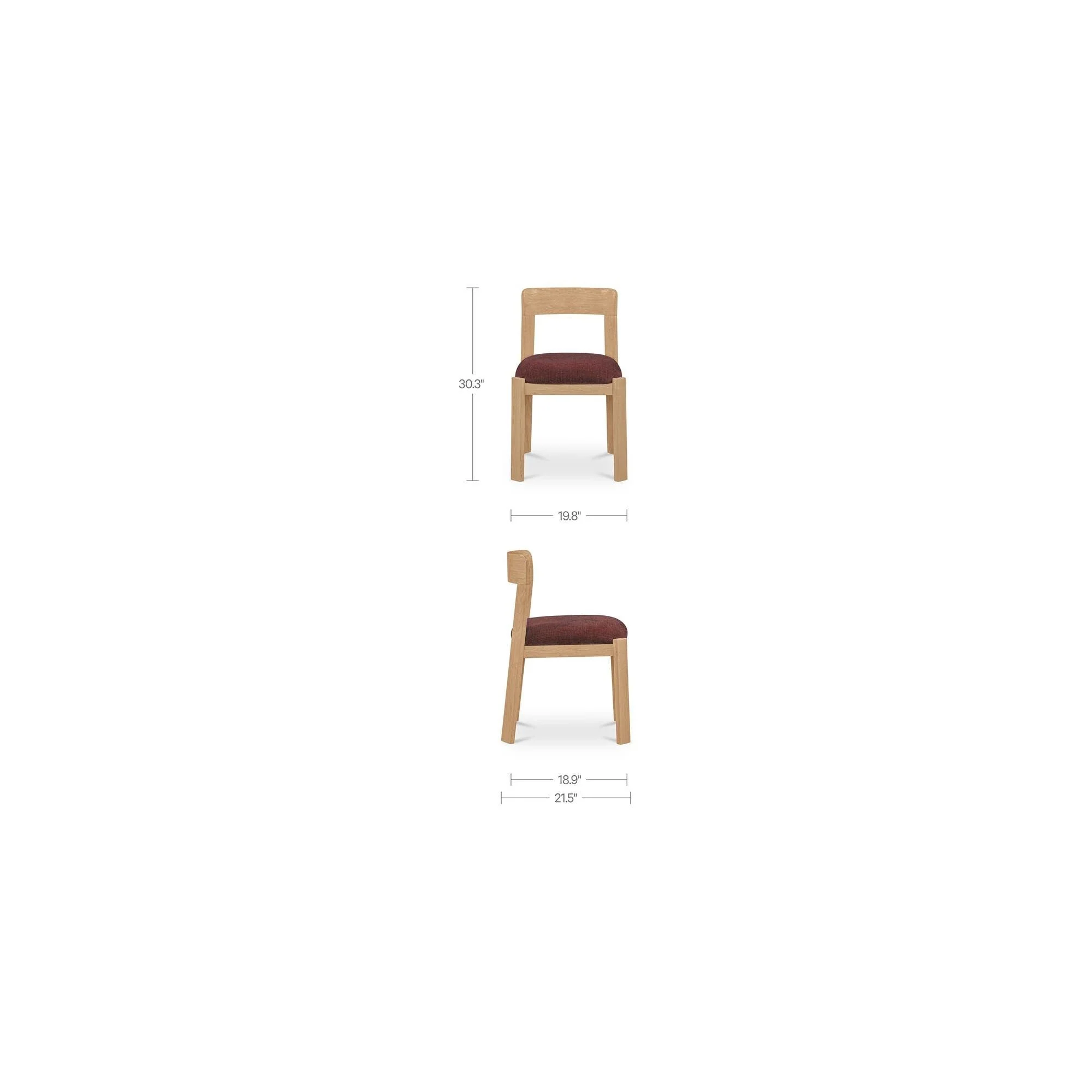 Moe's Home Oli Dining Chair Berry-Set of Two - Image 11