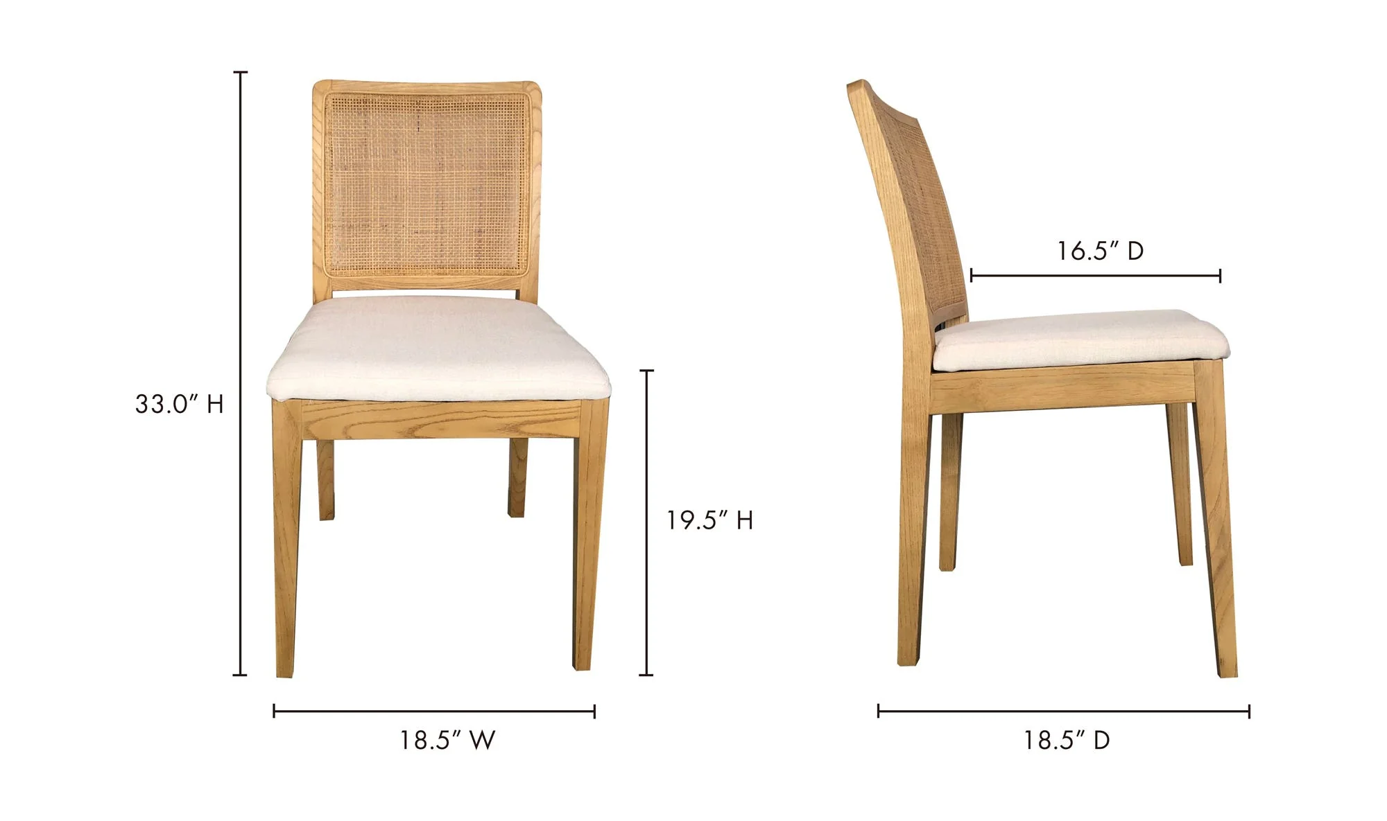Moe's Home Orville Dining Chair Natural - Set Of Two - Image 11