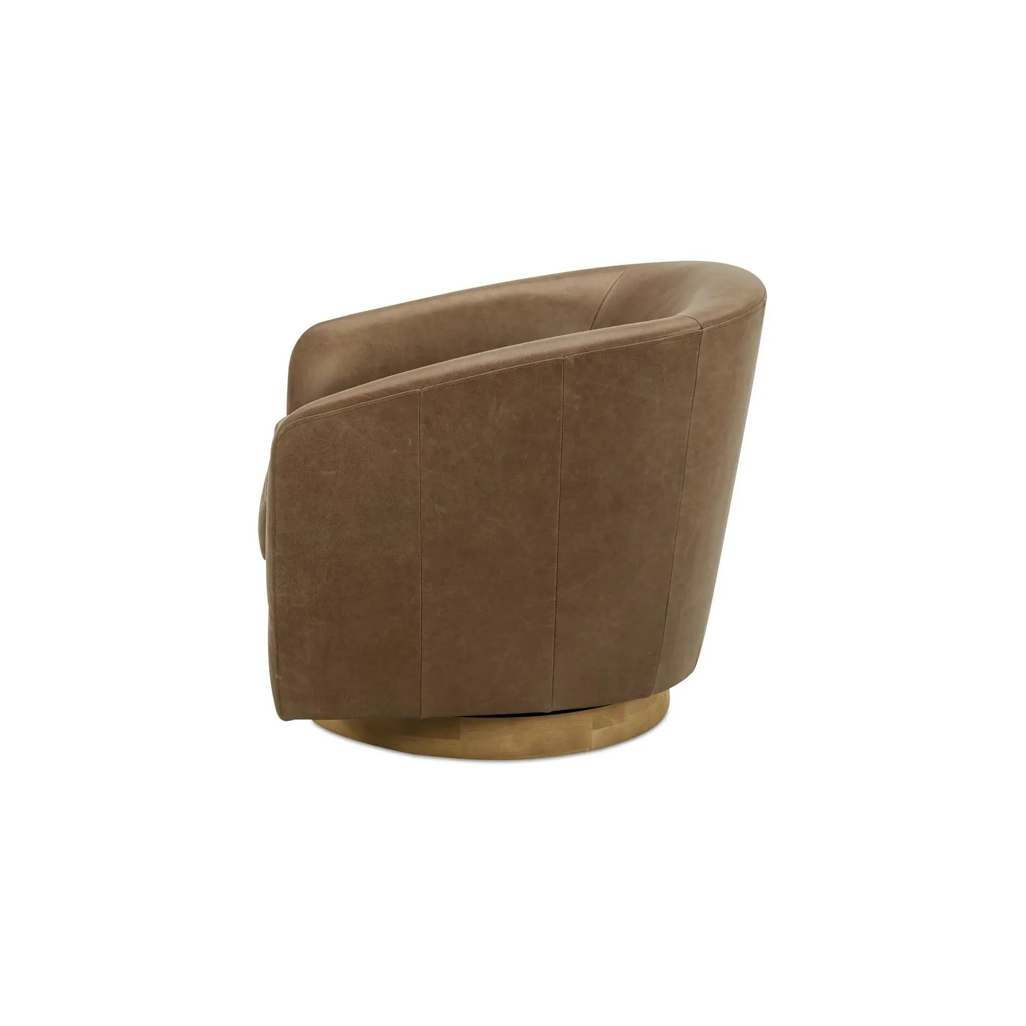 Moe's Home Collection Oscy Tan Leather Swivel Chair - Image 5