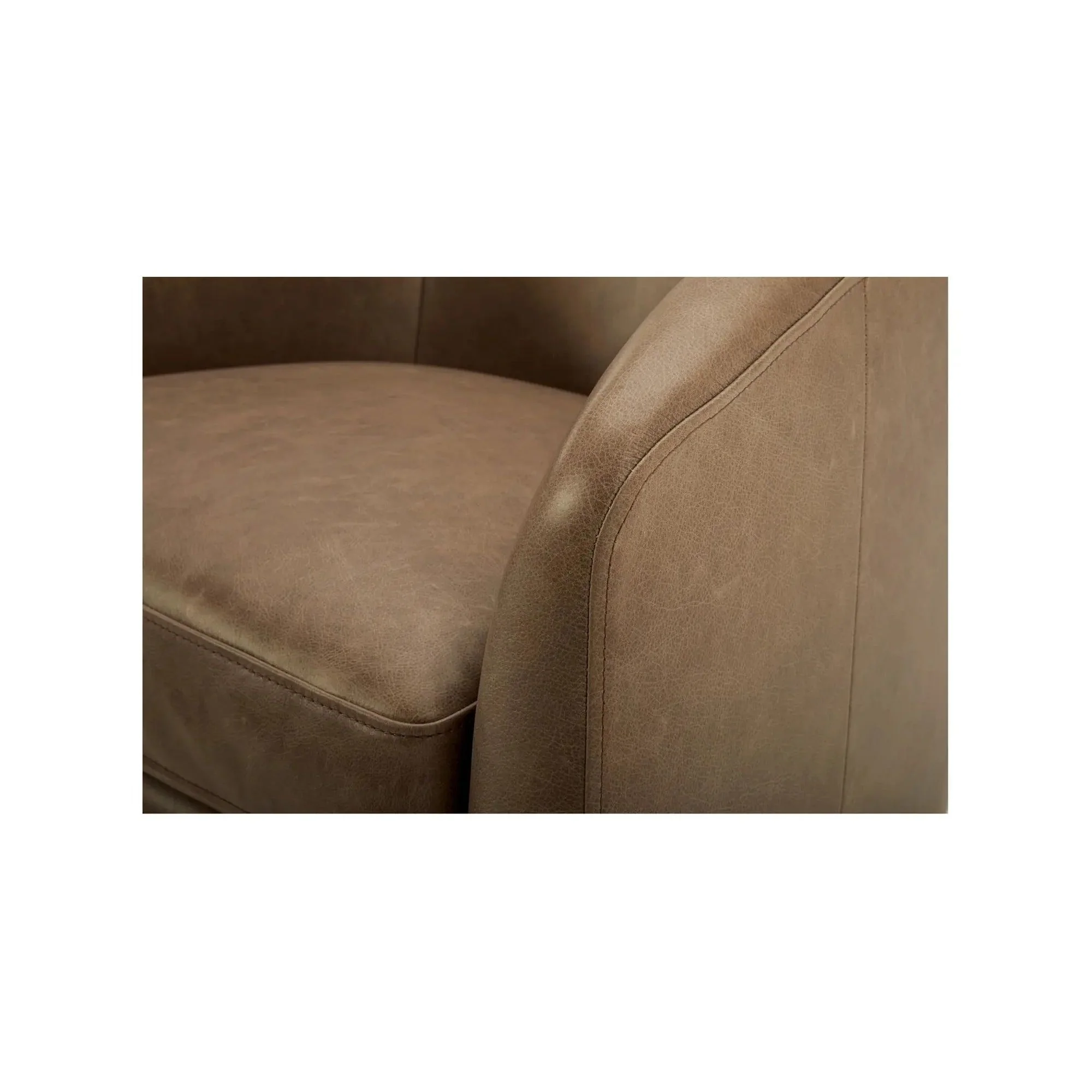 Moe's Home Collection Oscy Tan Leather Swivel Chair - Image 7