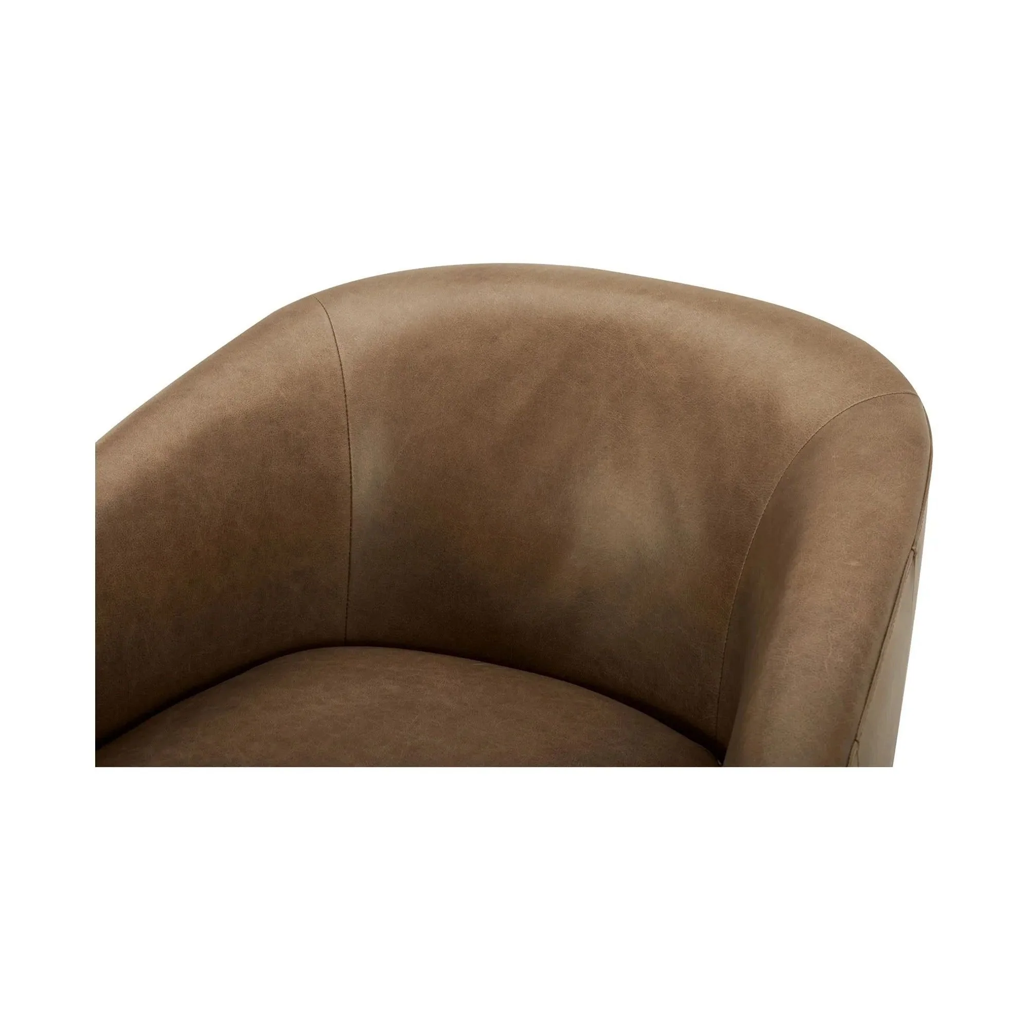 Moe's Home Collection Oscy Tan Leather Swivel Chair - Image 8