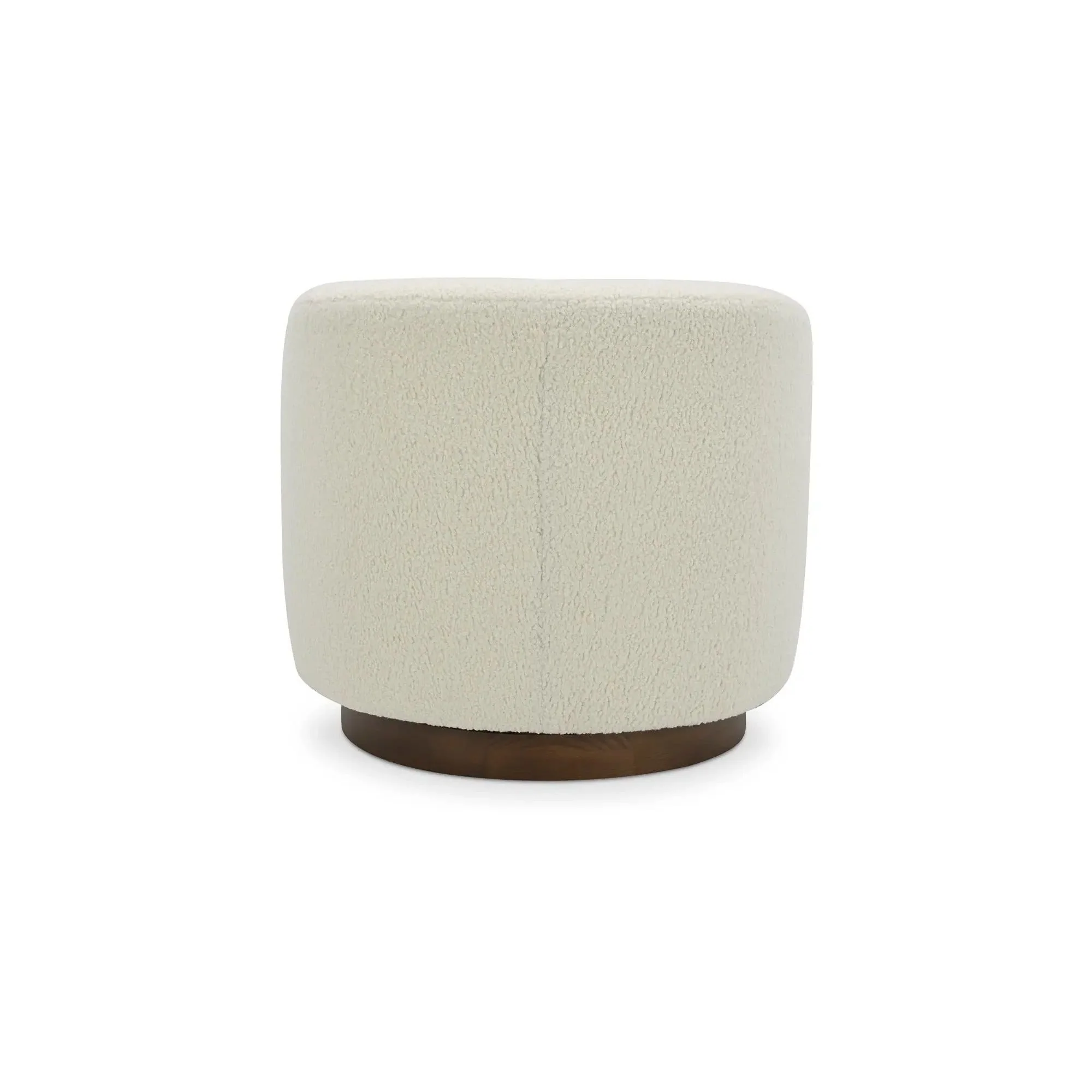 Moe's Home Collection Oscy White Faux Shearling Swivel Chair - Image 7
