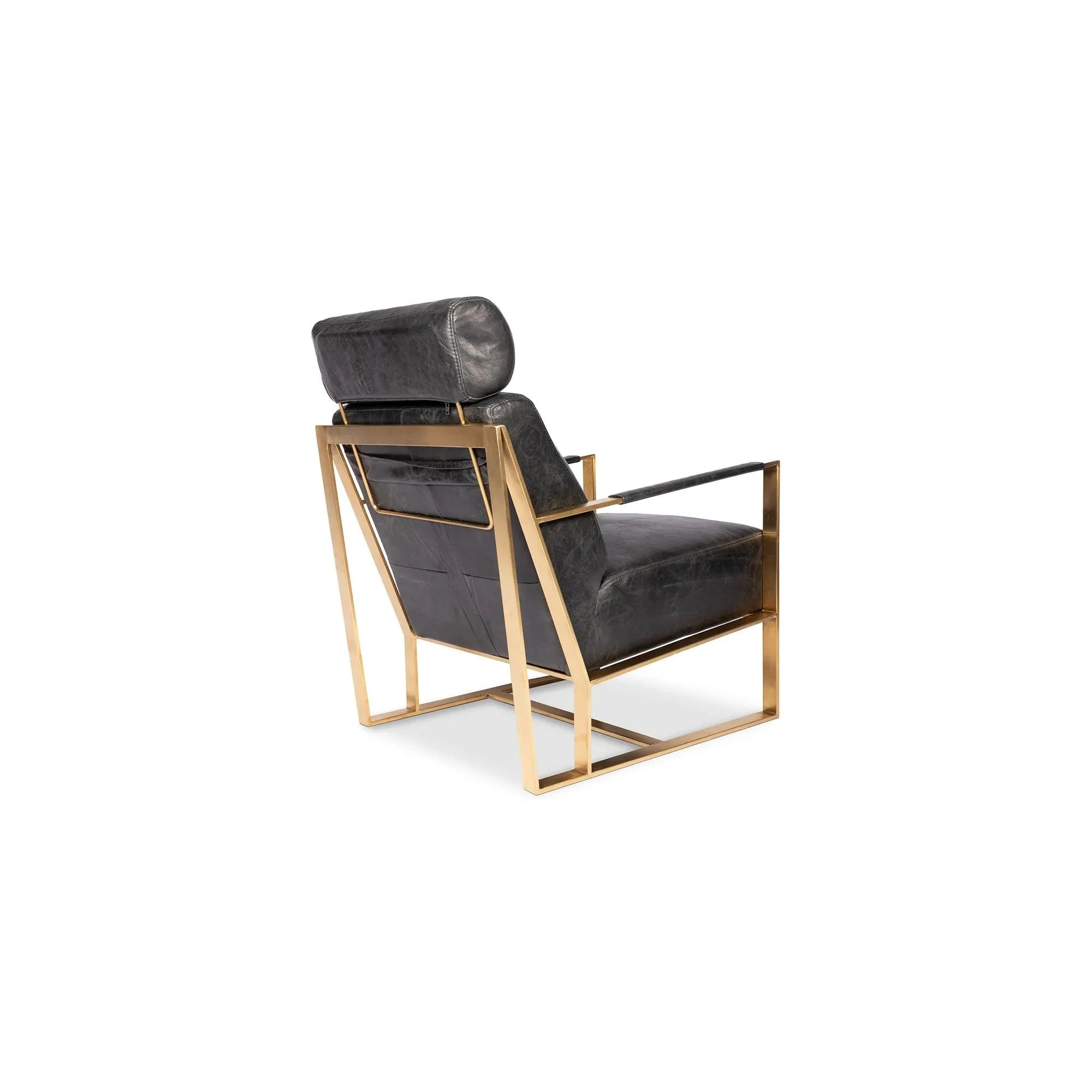 Moe's Home Collection Paradiso Black Leather Chair - Image 4