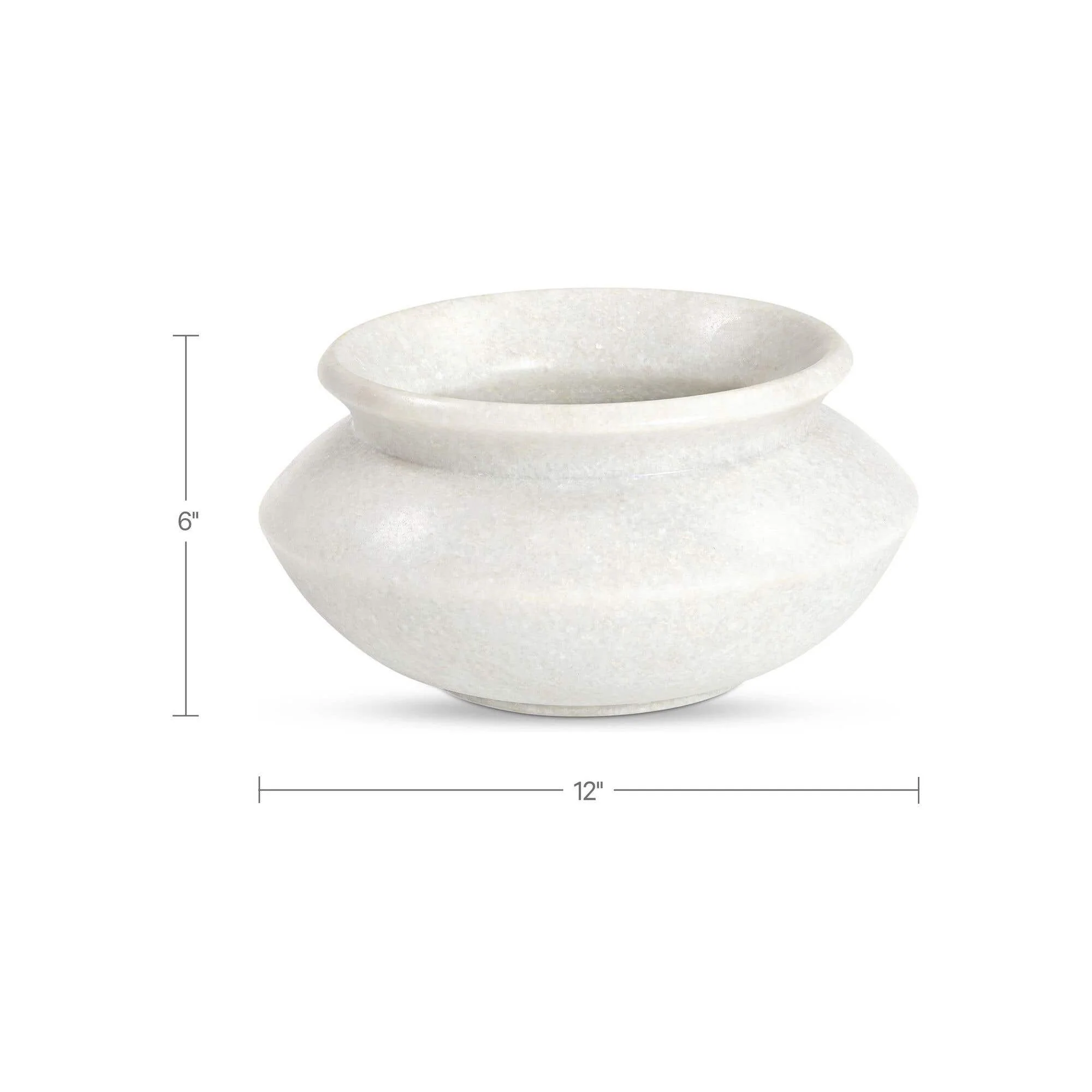 Moe's Home Romano Vessel White Marble - Image 5