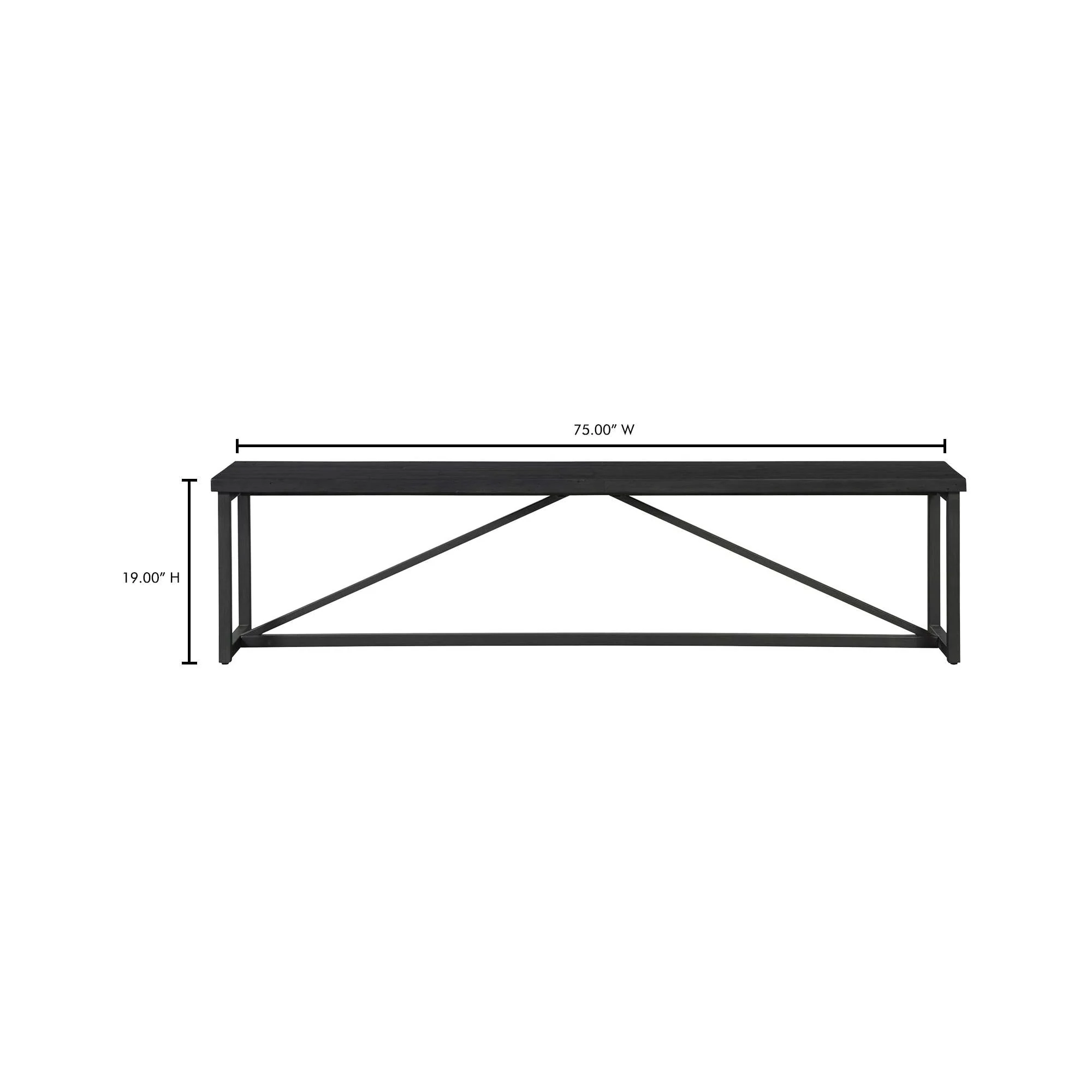 Moe's Home Sierra Bench Black - Image 9