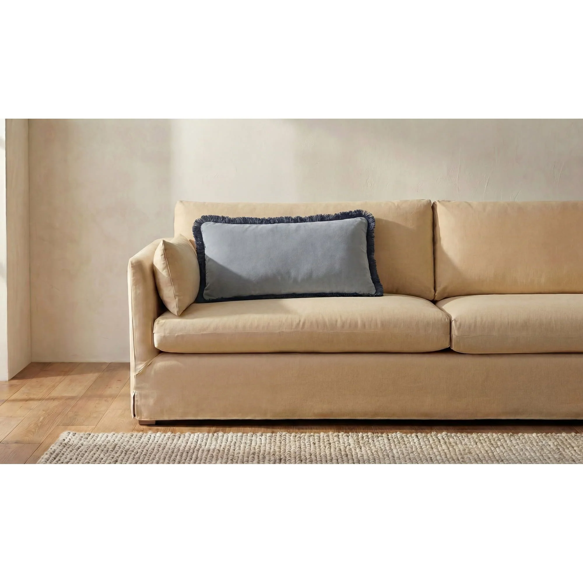 Moe's Home Yasmin Lumbar Cushion Light Blue Faux Mohair - Image 2