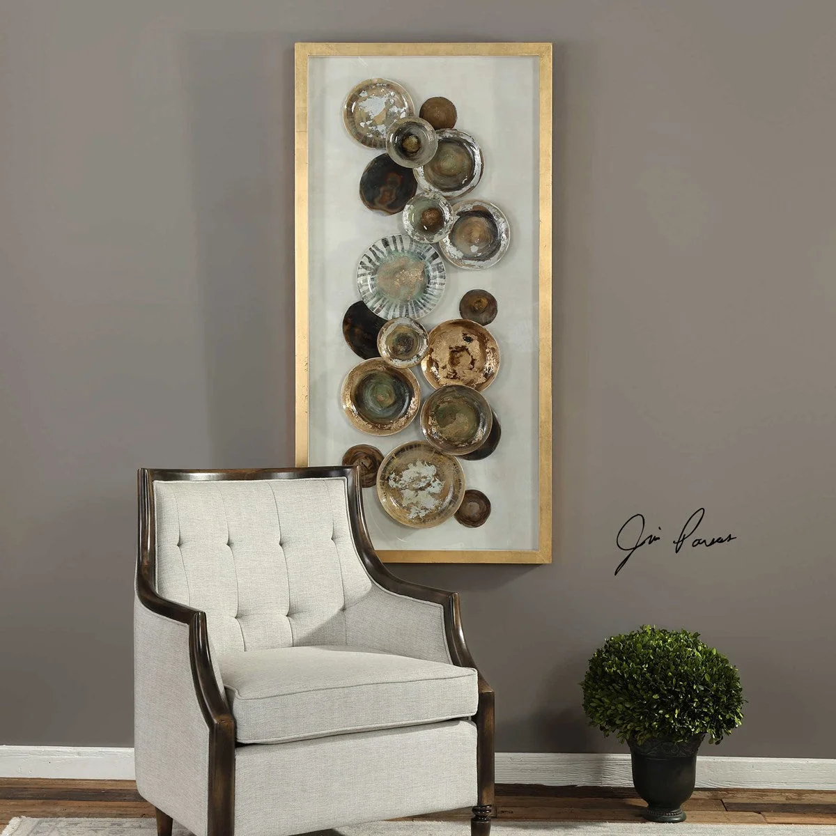 Uttermost Myla Metallic Gold Leaf Shadow Box Frame - Image 3