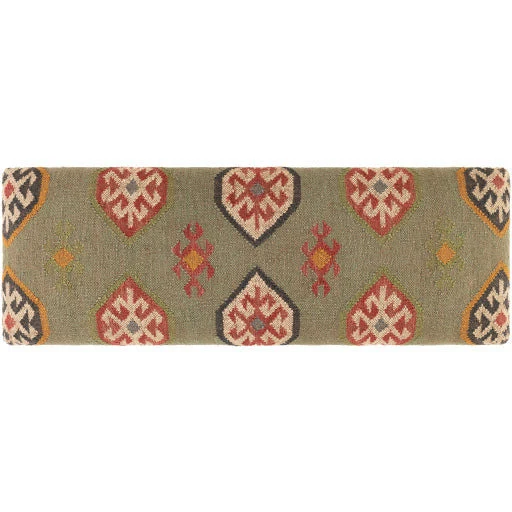 Surya Panja Modern Rustic Hand Woven Fabric Bench With Wood Base PAJ-003 - Image 6