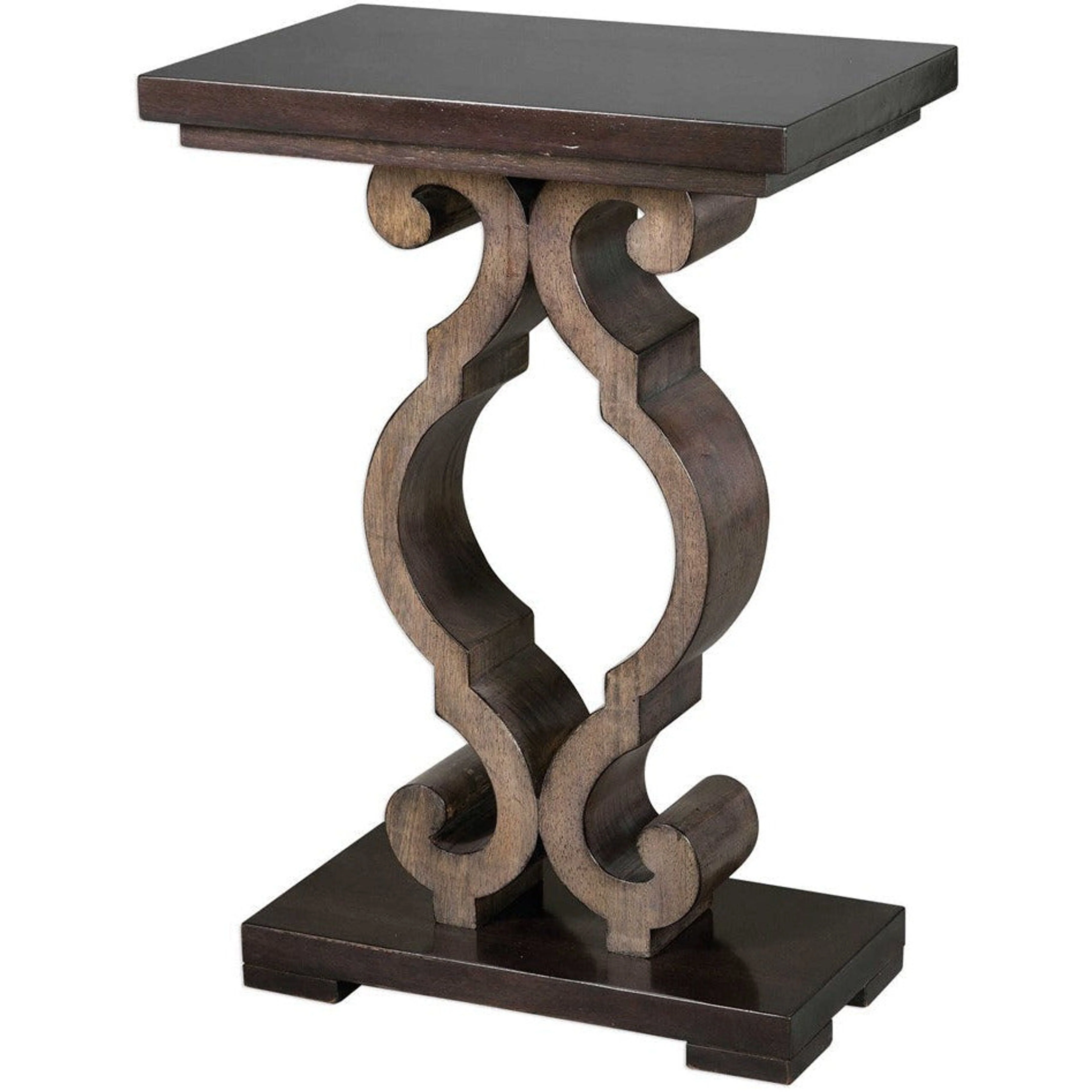 Uttermost Parina Ebony and Taupe Gray Wood Accent Table - Image 3