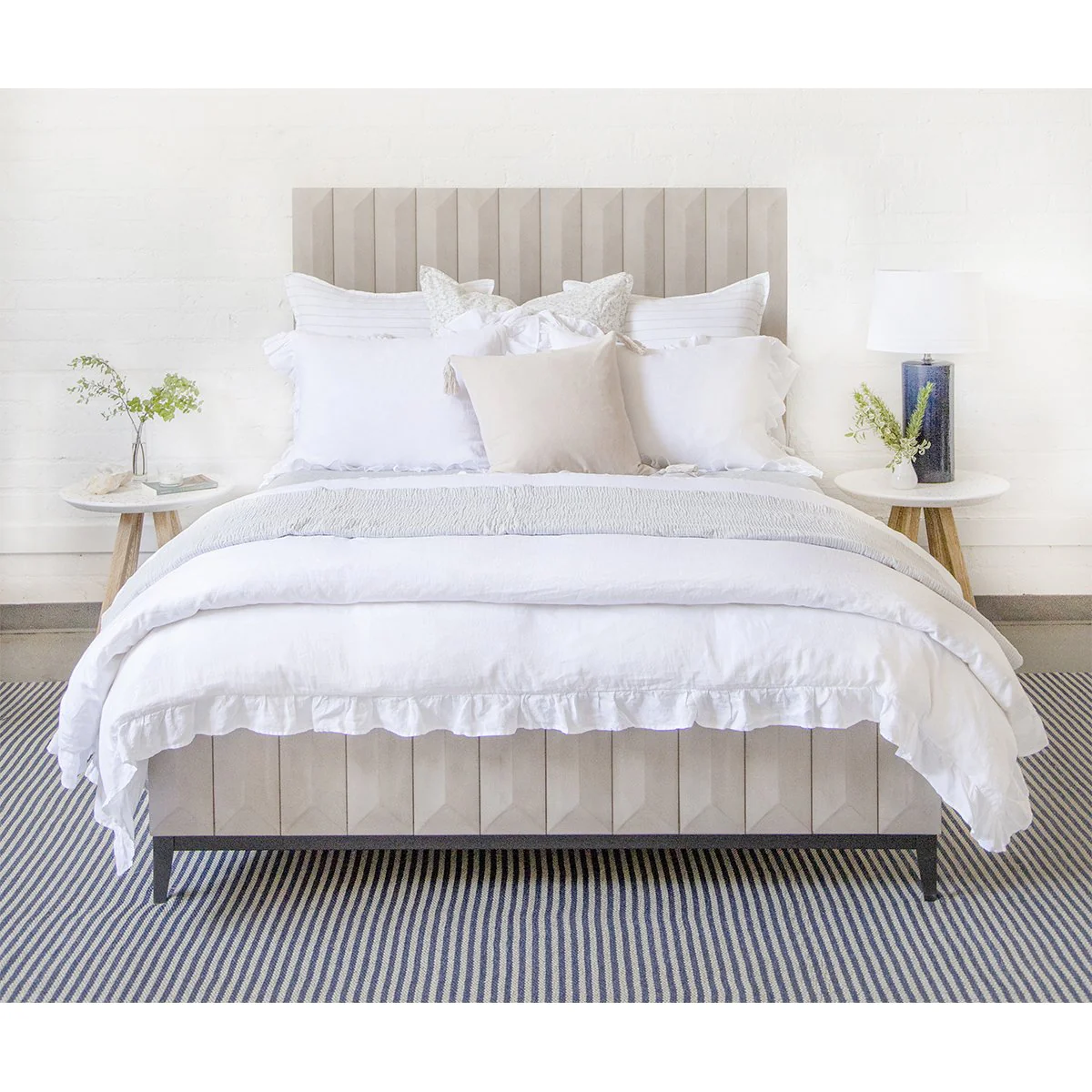 Pom Pom at Home June Ocean & Grey Floral Duvet Cover and Pillow Shams ~ Available in Twin, Queen and King Sizes - Image 8