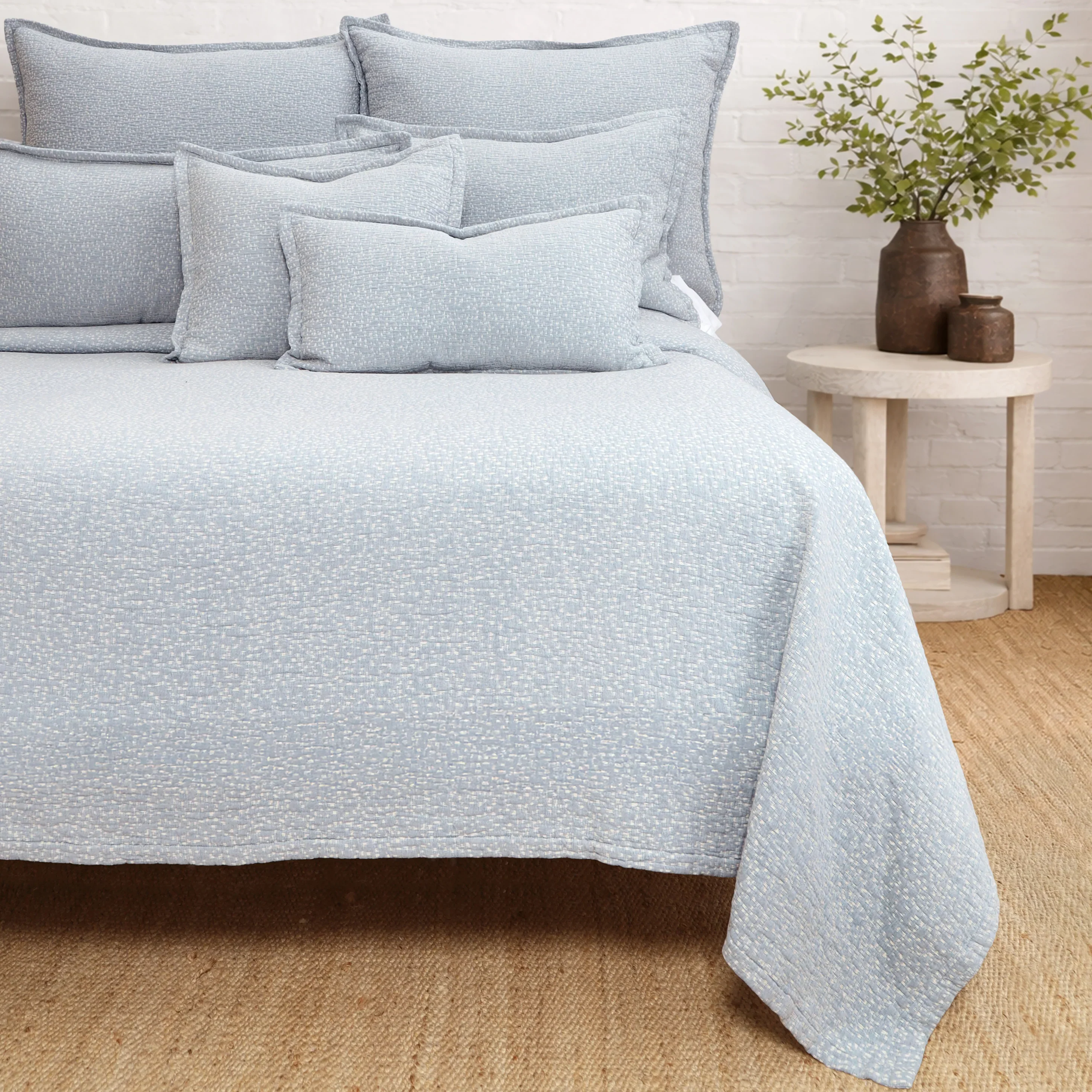 Pom Pom at Home Malibu Light Blue Matelasse Blanket  ~ Available in Twin/Twin XL, Queen and King Sizes