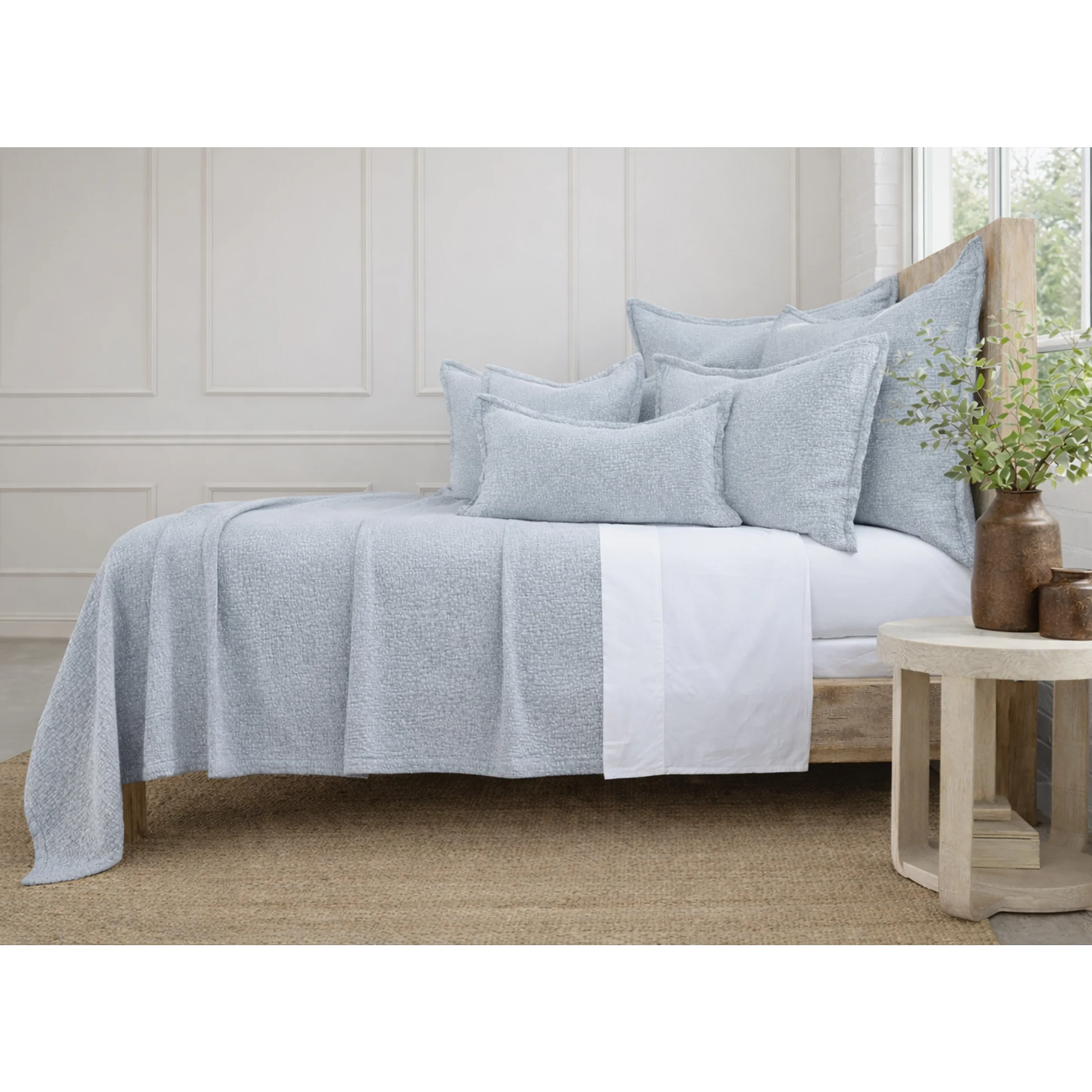 Pom Pom at Home Malibu Matelasse 20 x 27 Standard Sham ~ Light Blue - Image 4