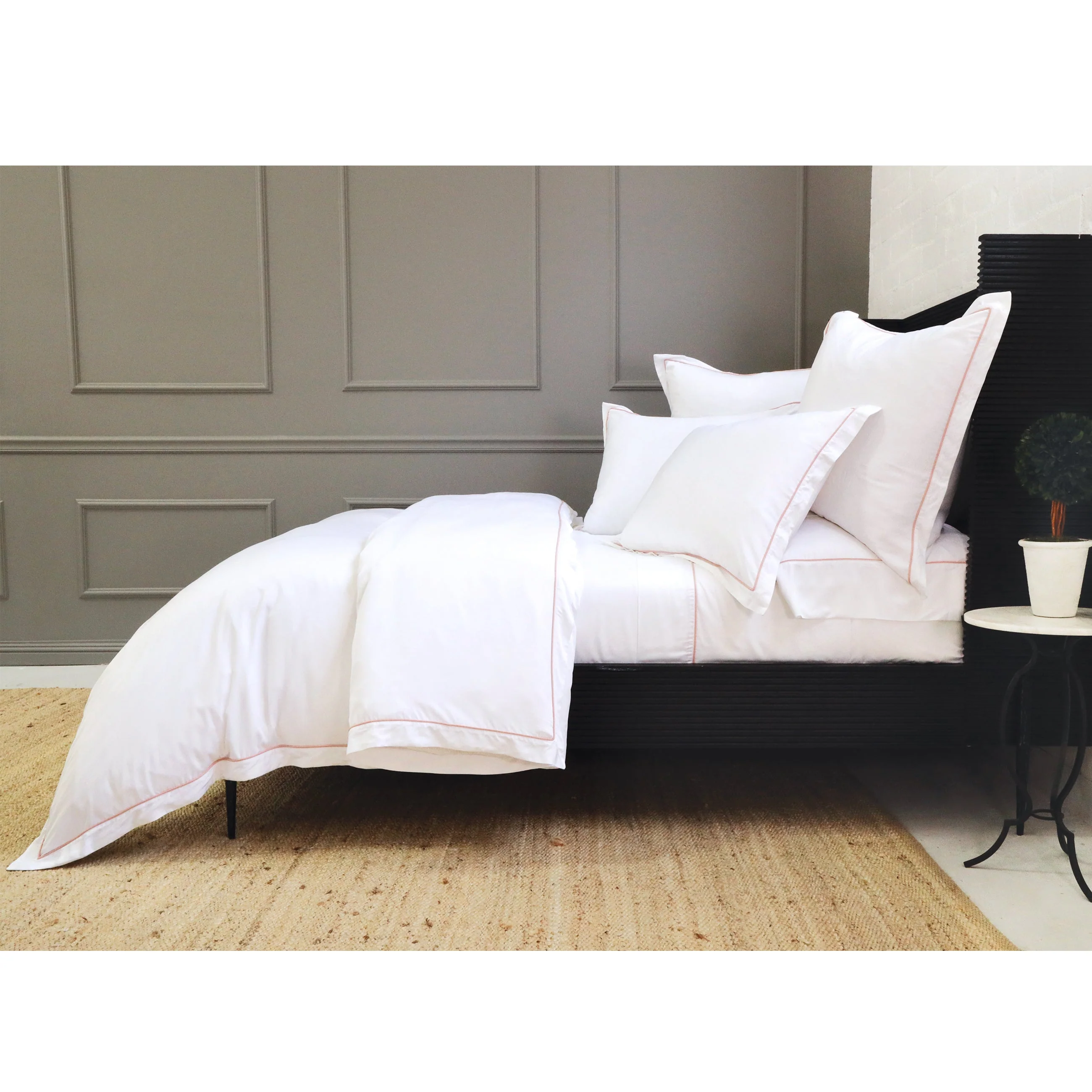 Pom Pom at Home Sheena Bamboo Sateen Duvet Cover Set ~ Pink Piping ~ Available in Twin, Queen and King Sizes - Image 3