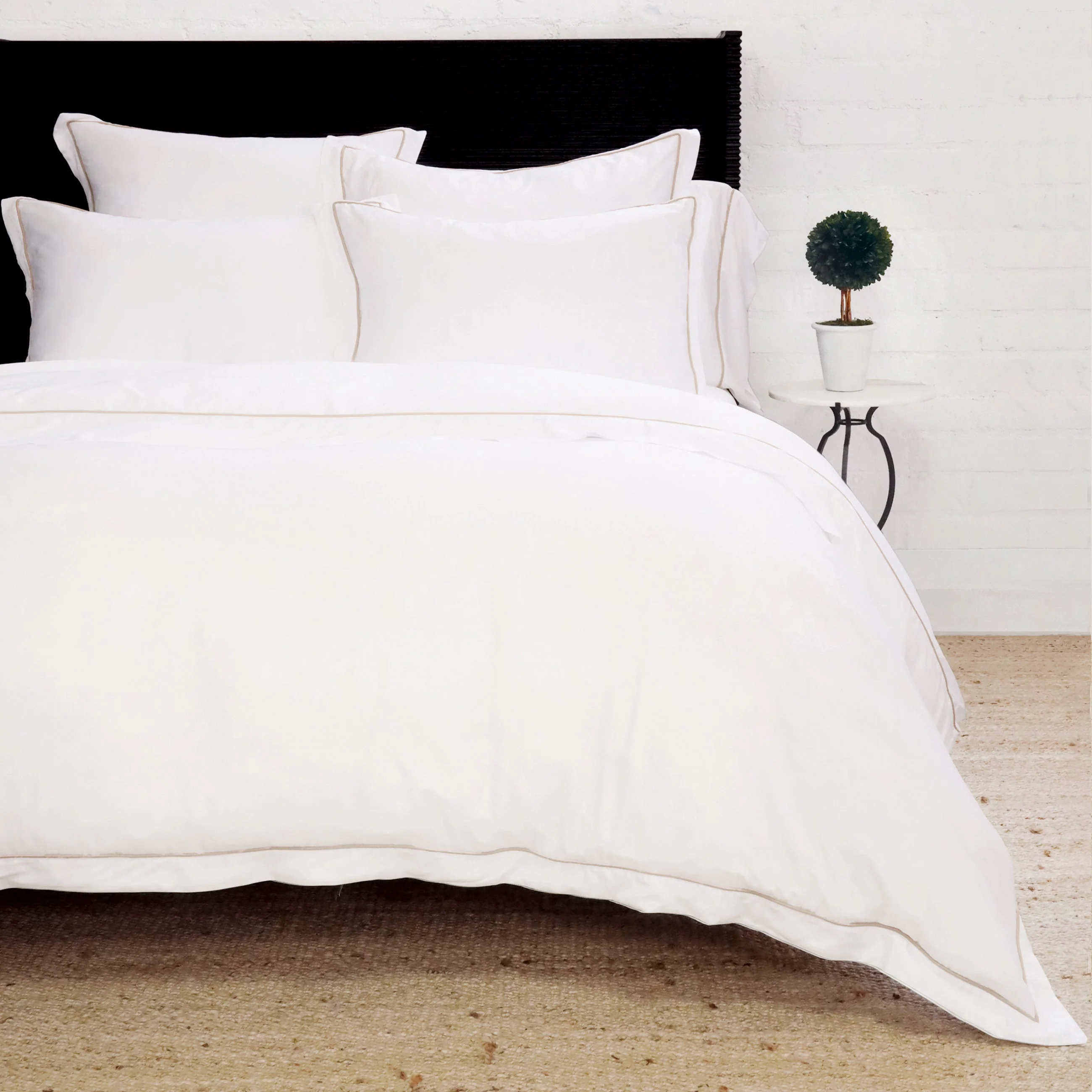 Pom Pom at Home Sheena Bamboo Sateen Duvet Cover Set ~ Sand Piping ~ Available in Twin, Queen and King Sizes