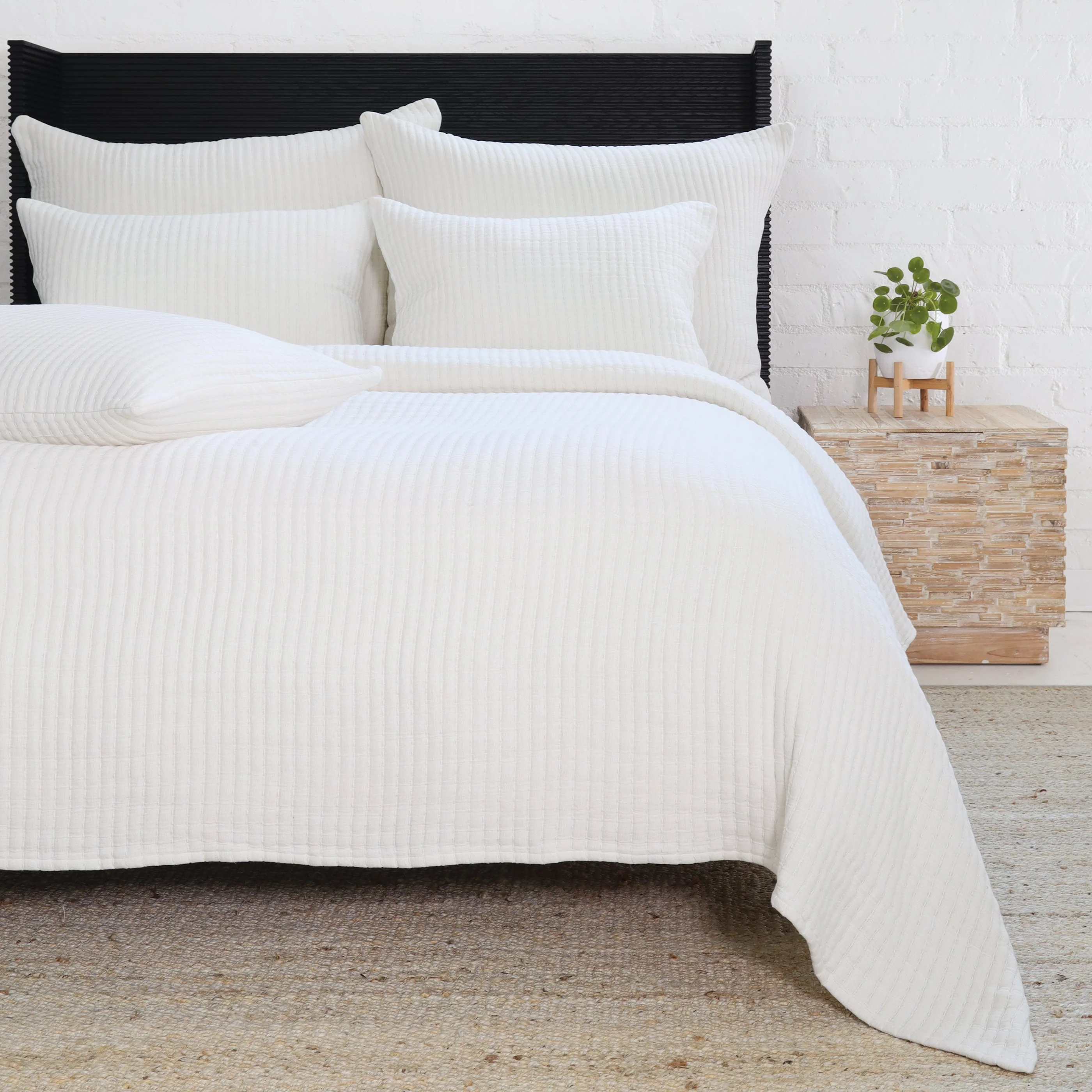 Pom Pom at Home Vancouver Cream Coverlet and Pillow Shams ~ Available in Twin, Queen and King Sizes