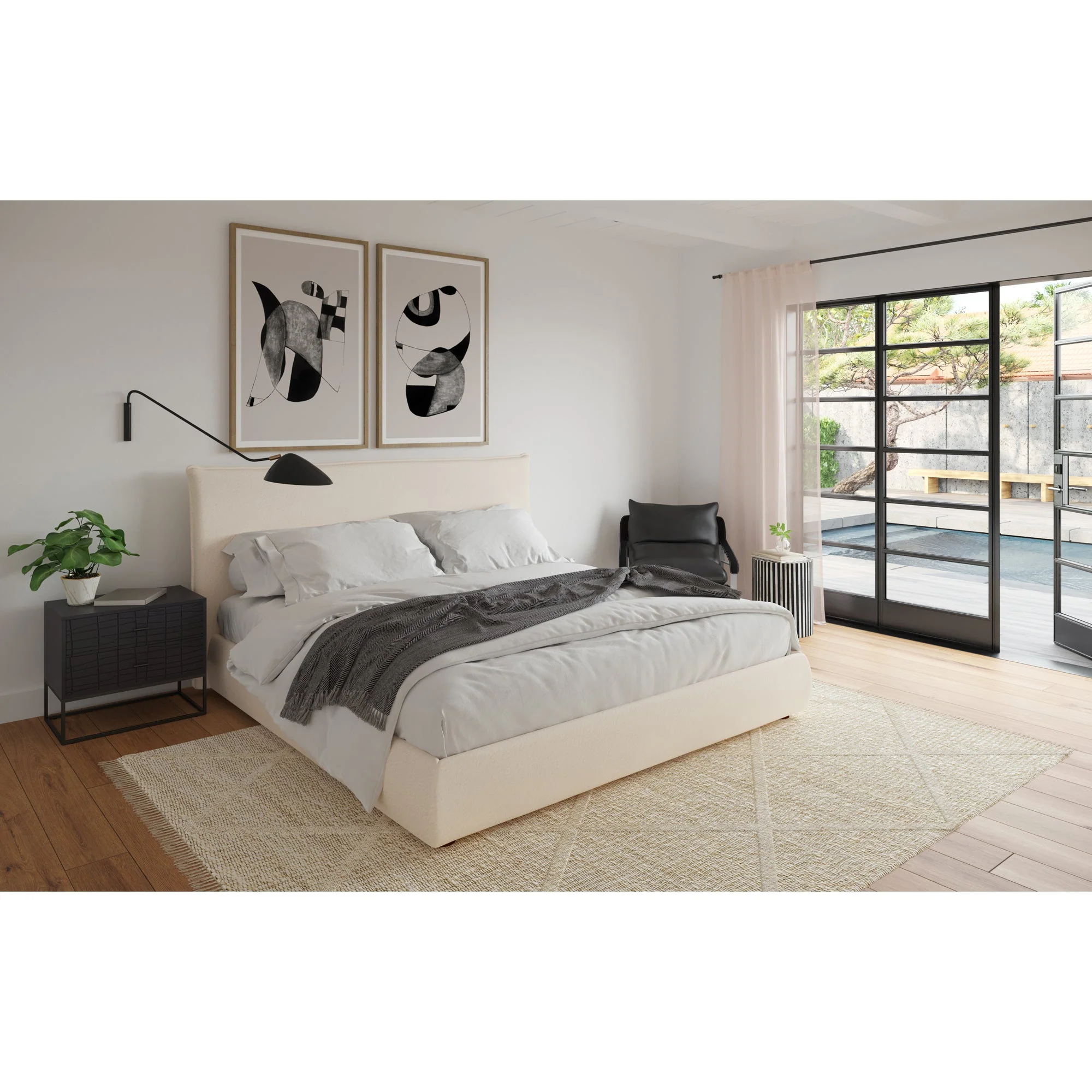 Moe's Home Collection Recharge White King Bed - Image 10