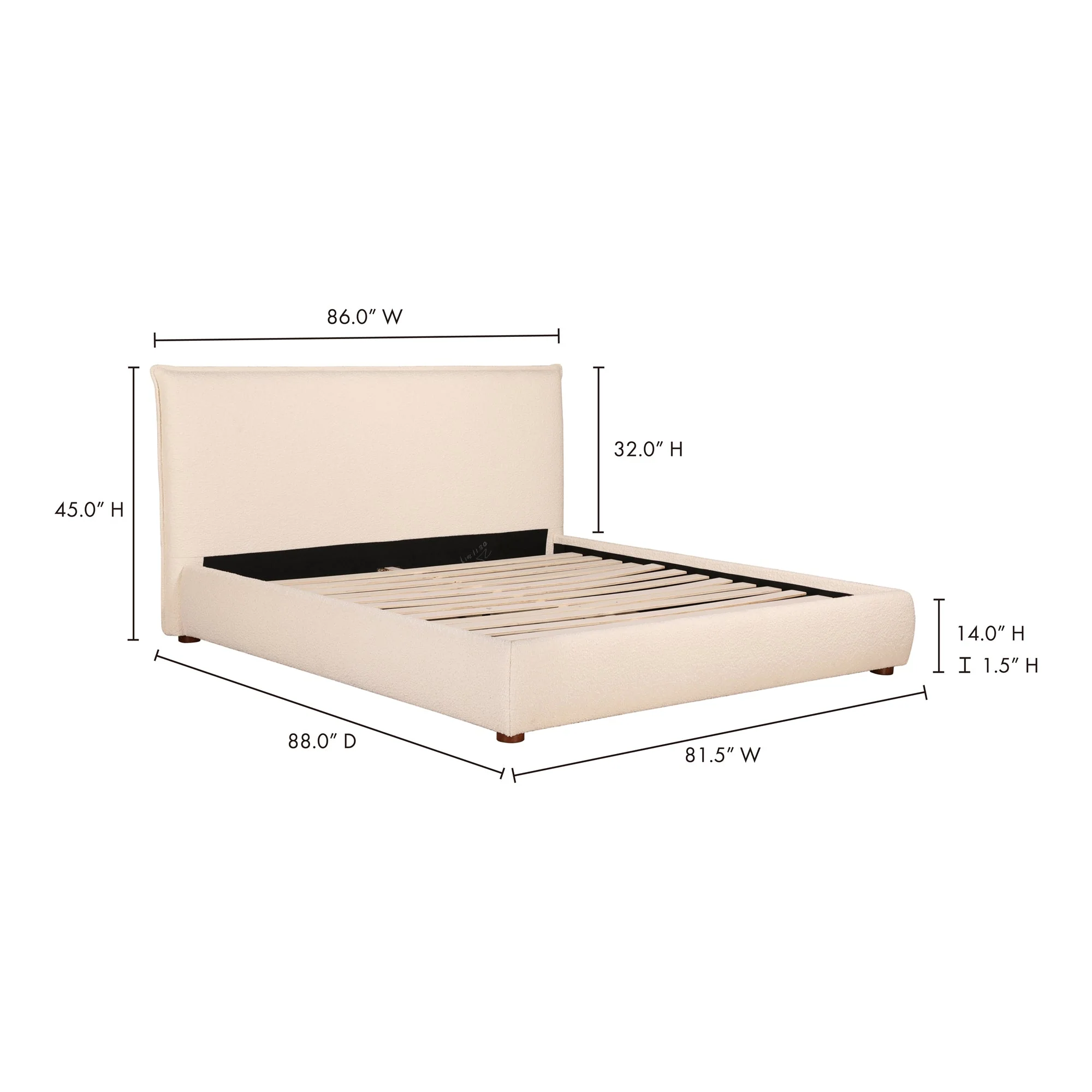 Moe's Home Collection Recharge White King Bed - Image 11