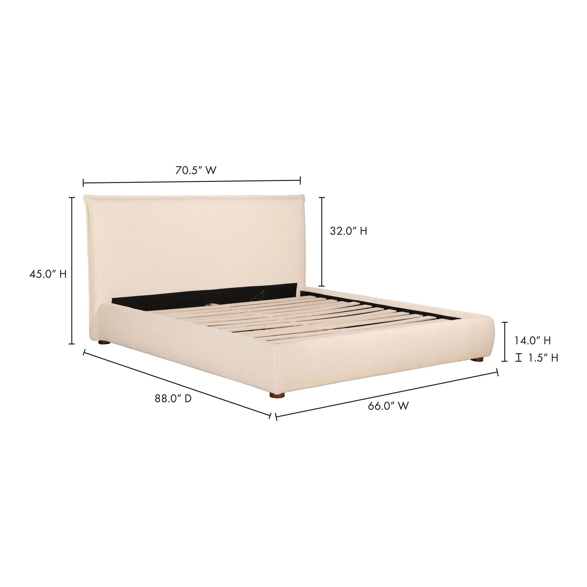 Moe's Home Collection Recharge White Queen Bed - Image 11