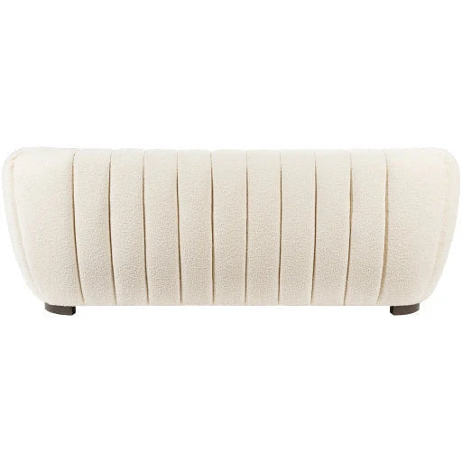 Surya Rochelle Modern Channeled Cream Boucle Sofa - Image 3